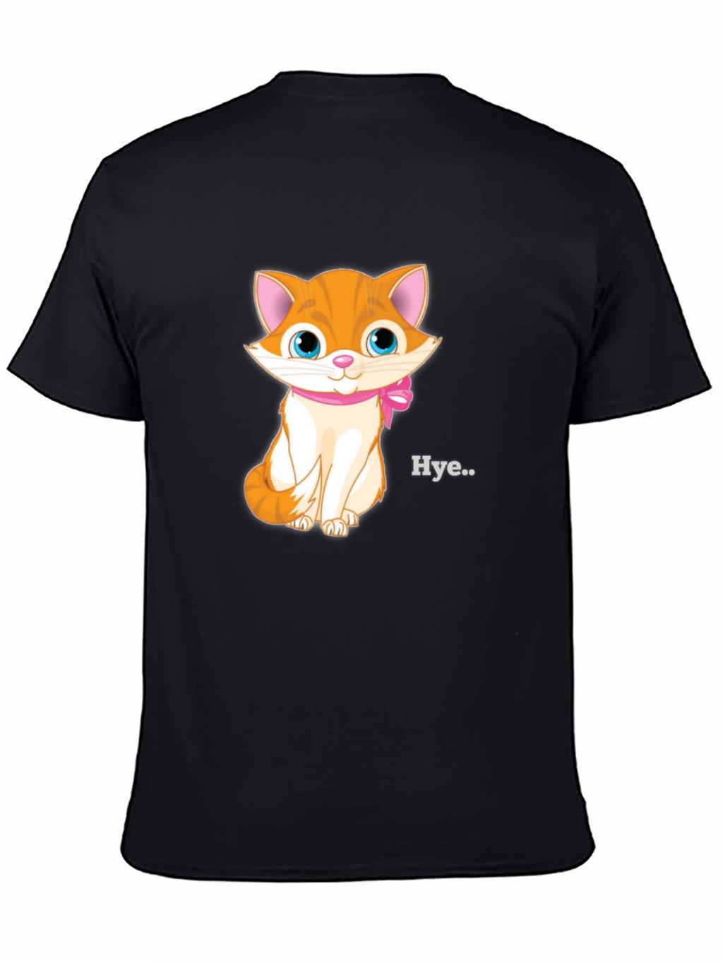 Cute Kitten Graphic Tee - Black