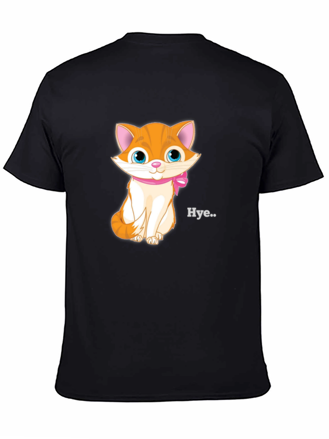 Cute Kitten Graphic Tee - Black