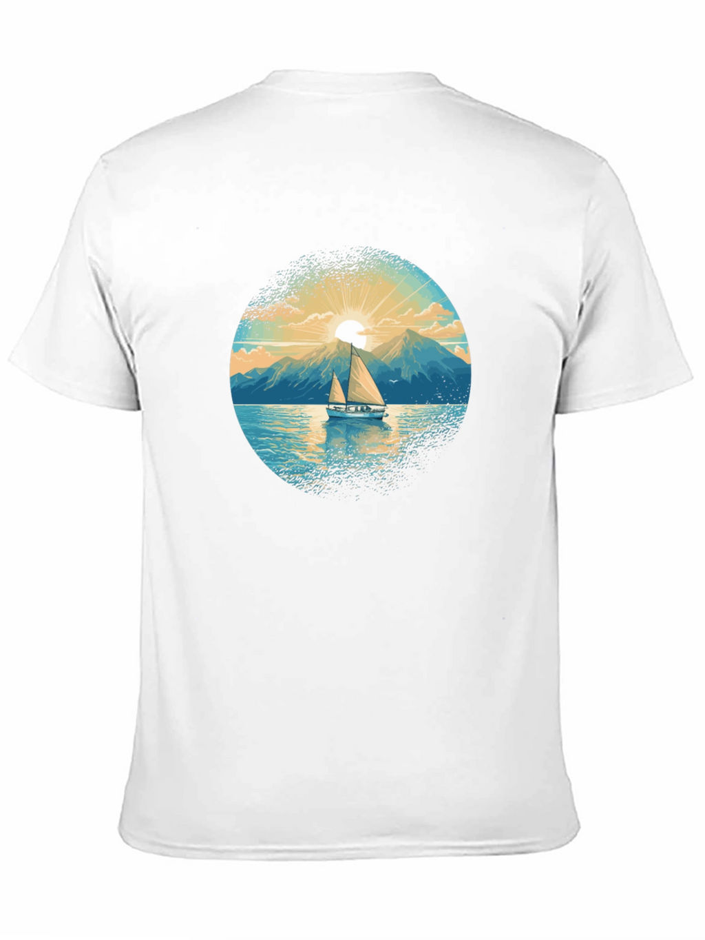 Sailboat Graphic Tee - Black Cotton Shirt