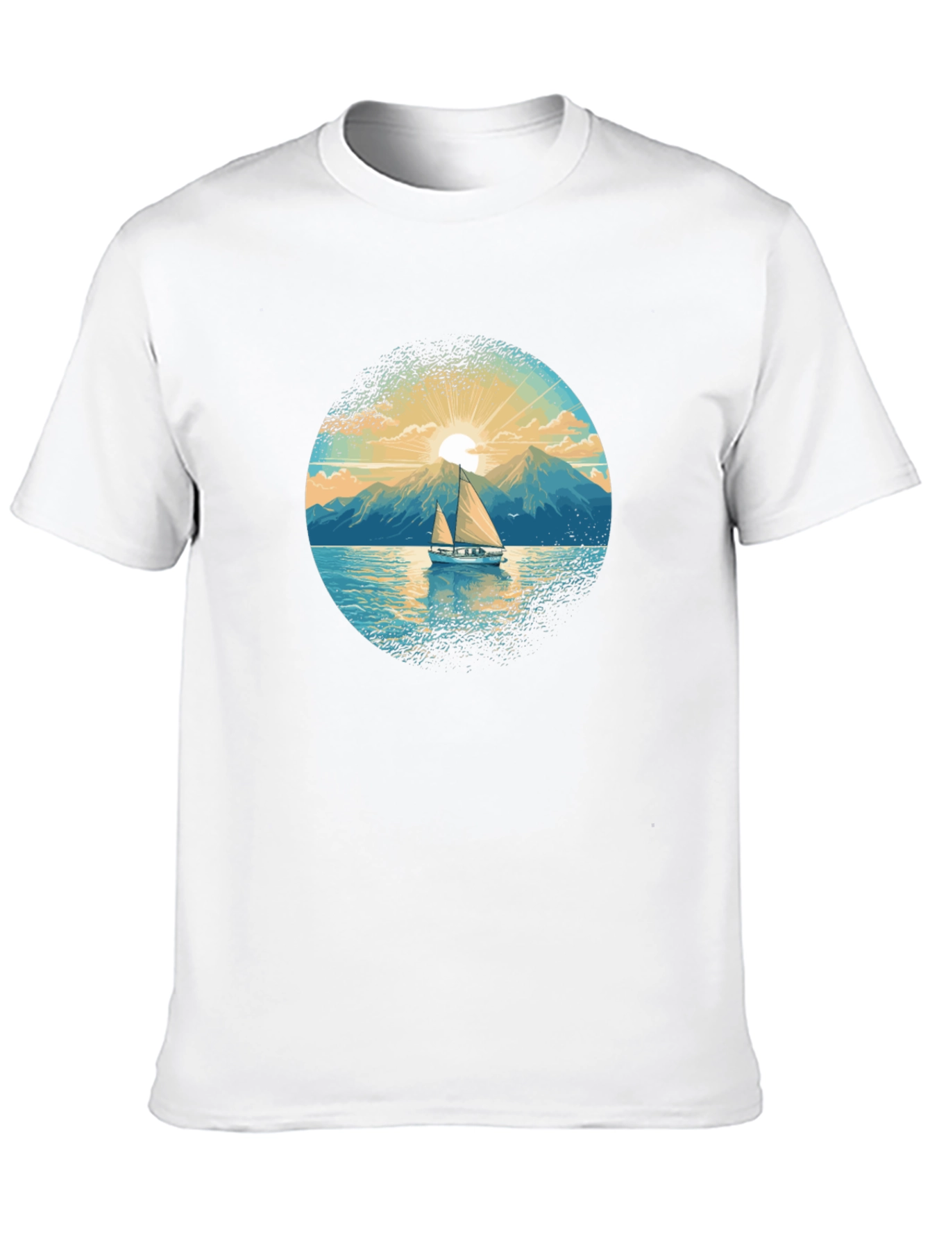Sailboat Graphic Tee - Black Cotton Shirt