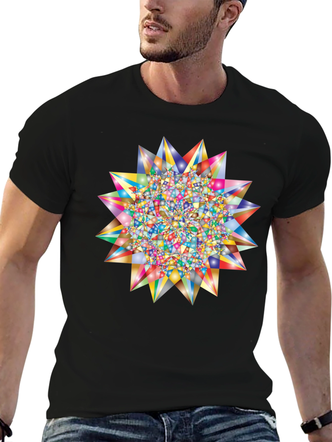 Geometric Starburst Graphic T-Shirt