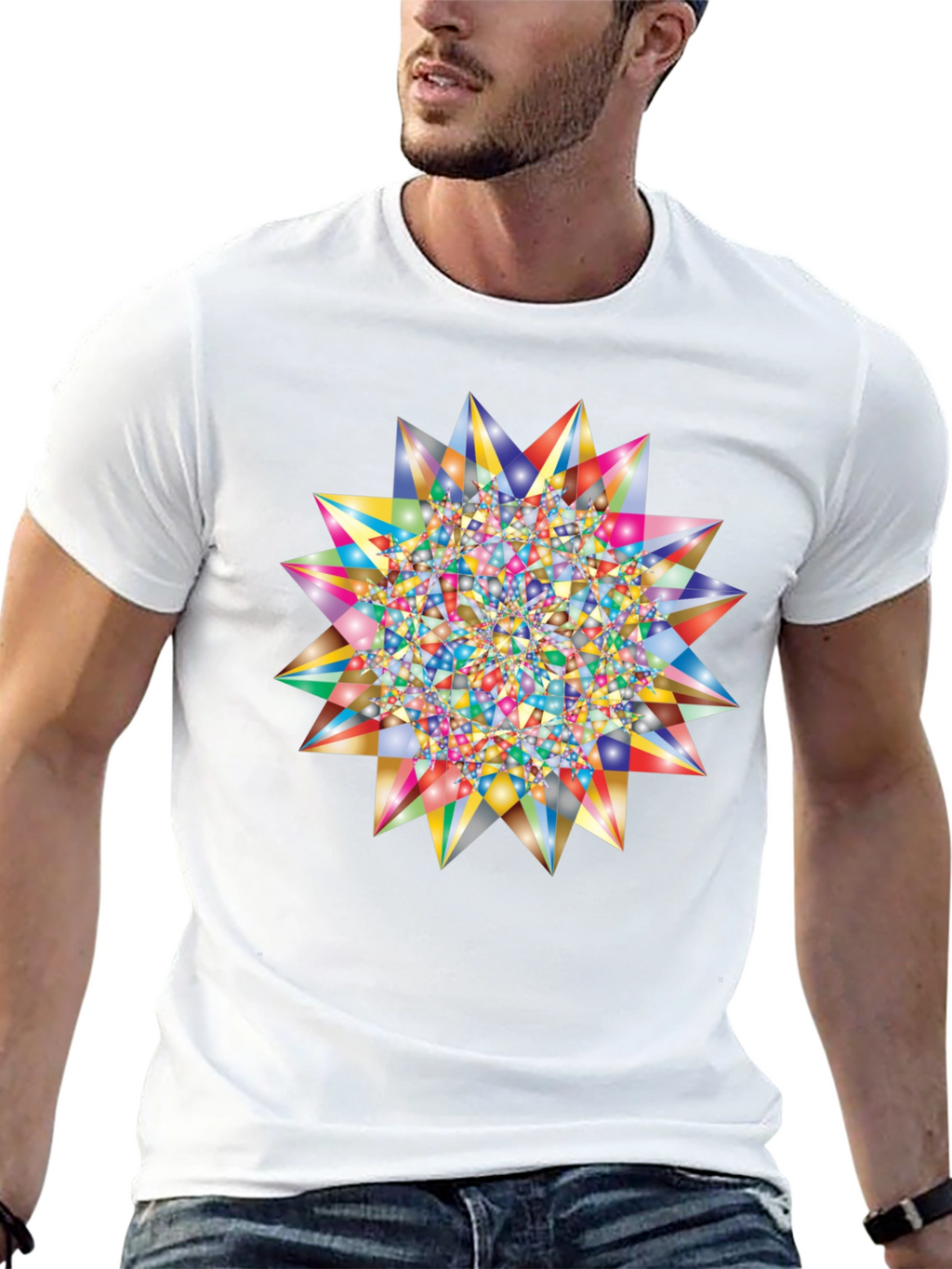 Geometric Starburst Graphic T-Shirt