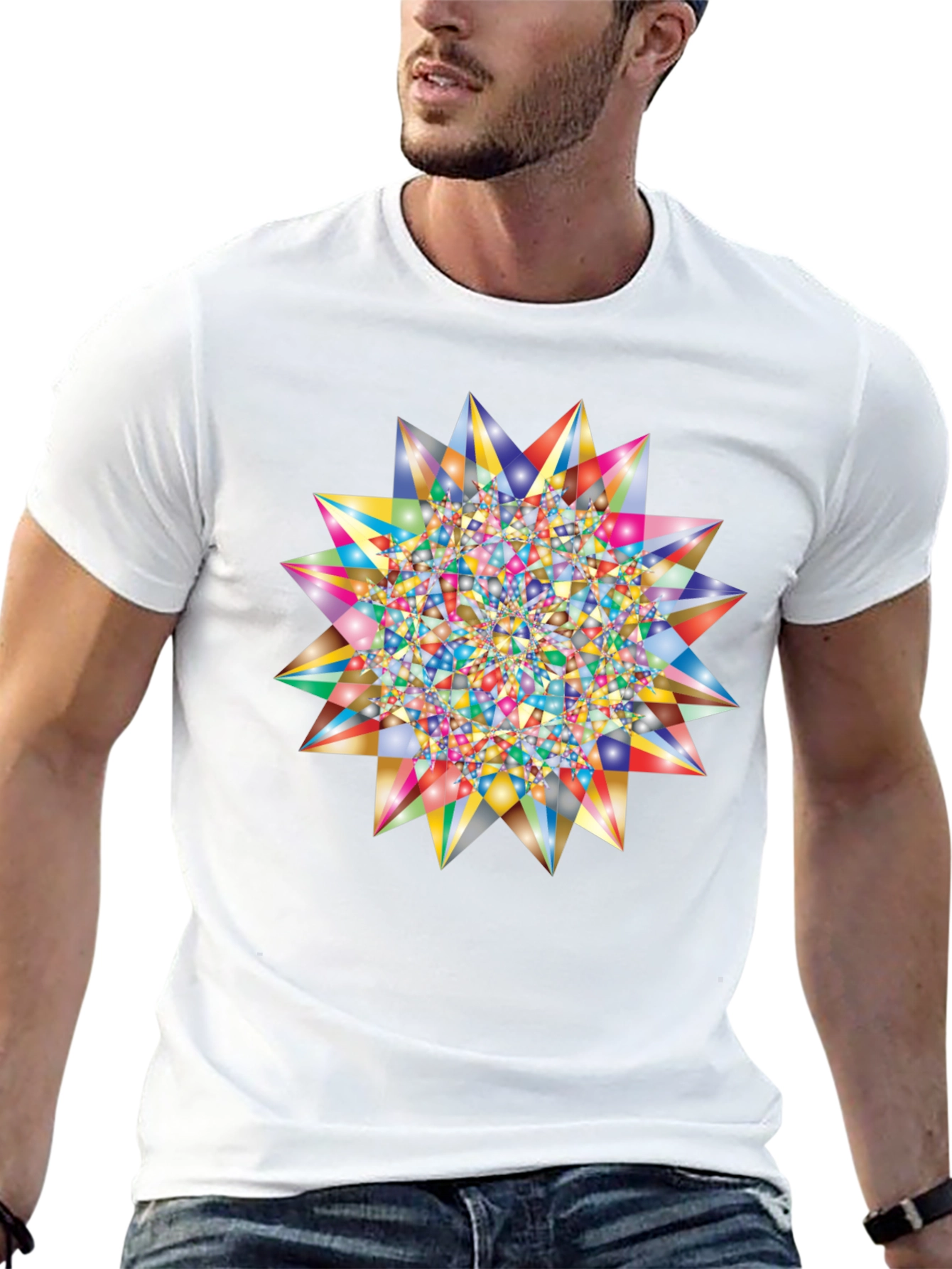 Geometric Starburst Graphic T-Shirt