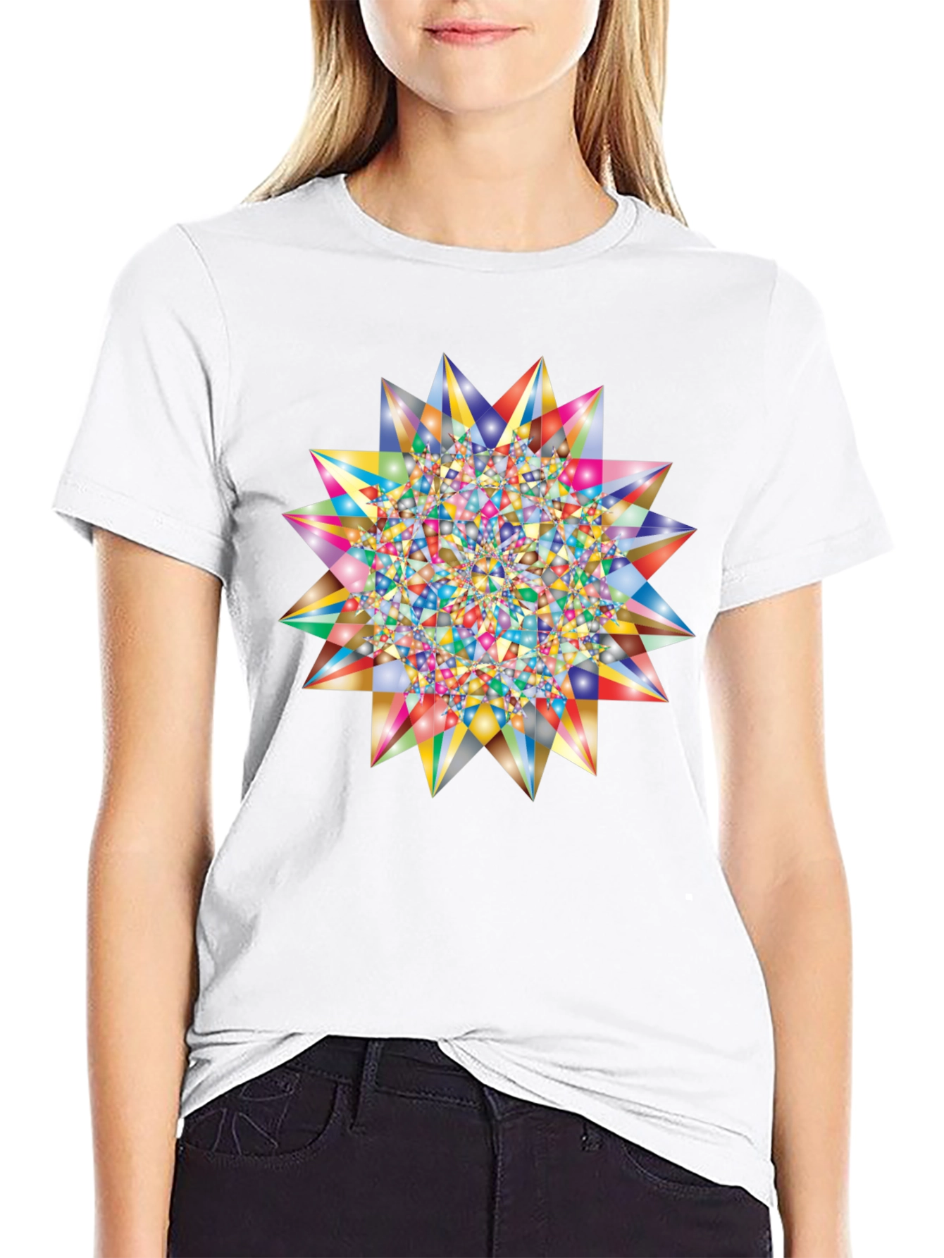 Geometric Starburst Graphic T-Shirt