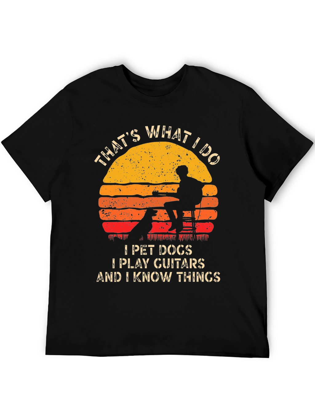 Pet Dog Guitar & Knowledge Graphic Tee