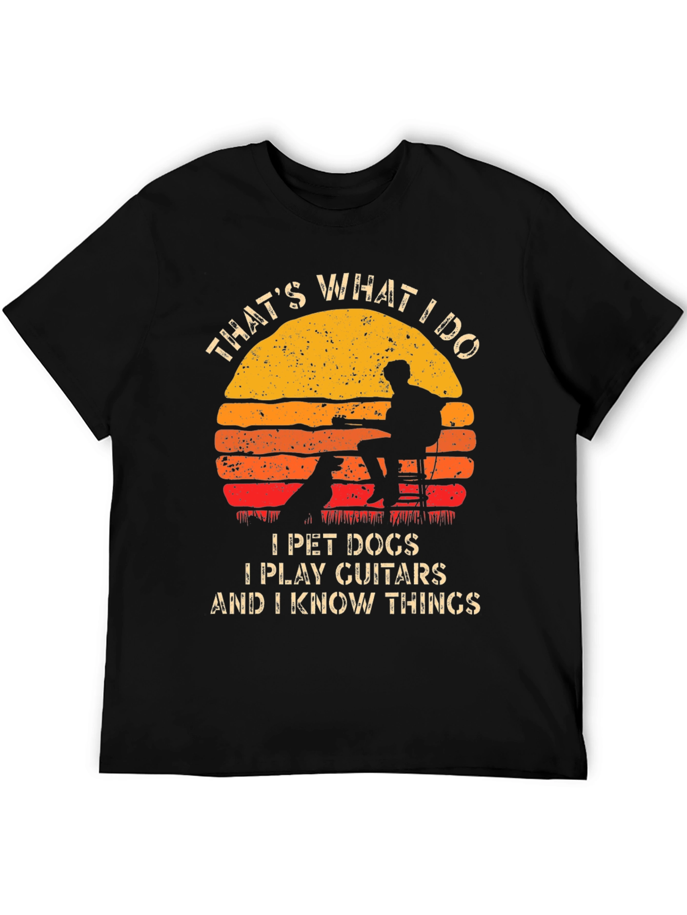Pet Dog Guitar & Knowledge Graphic Tee