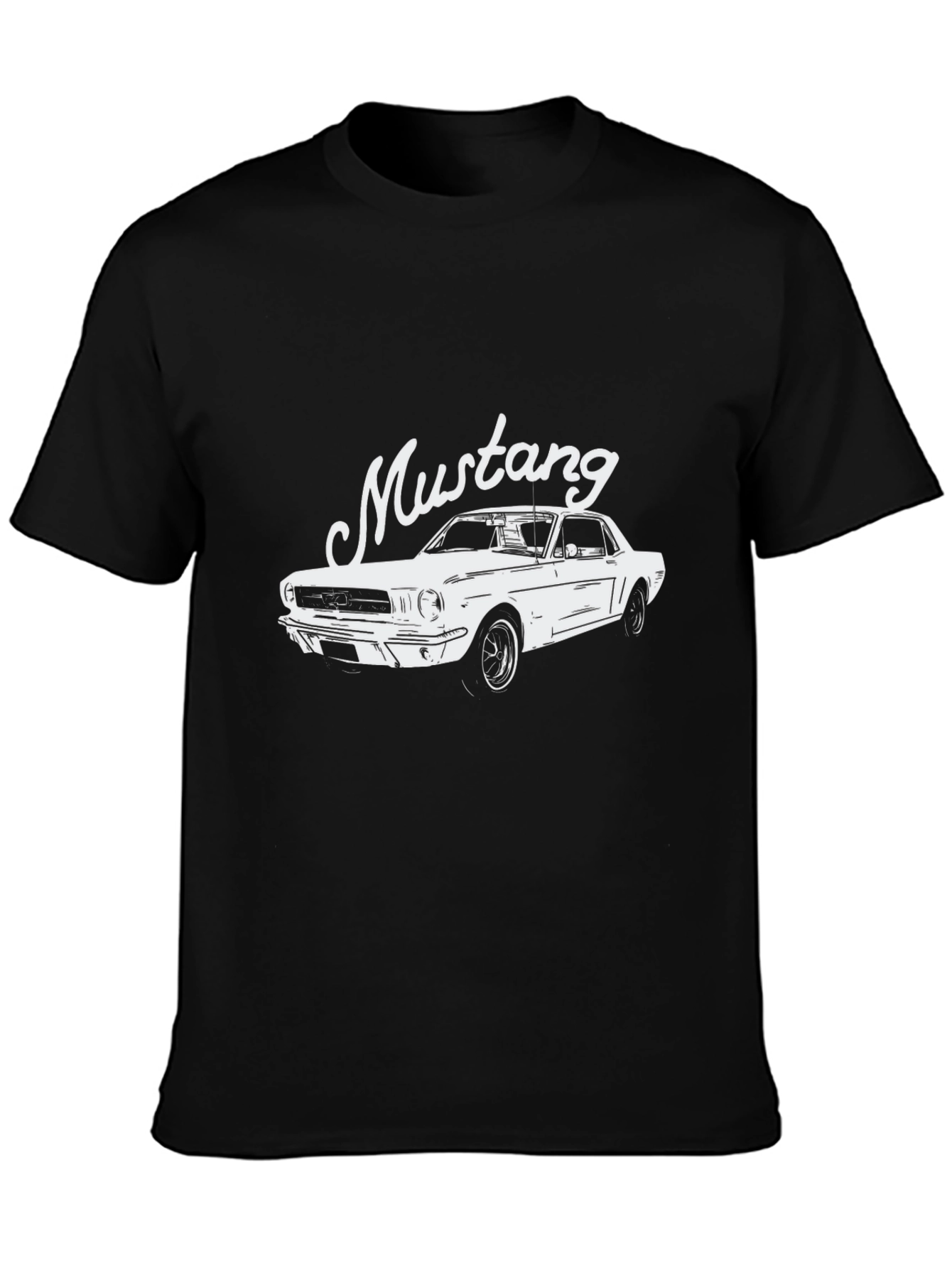 Classic Mustang Graphic Tee - Black Cotton