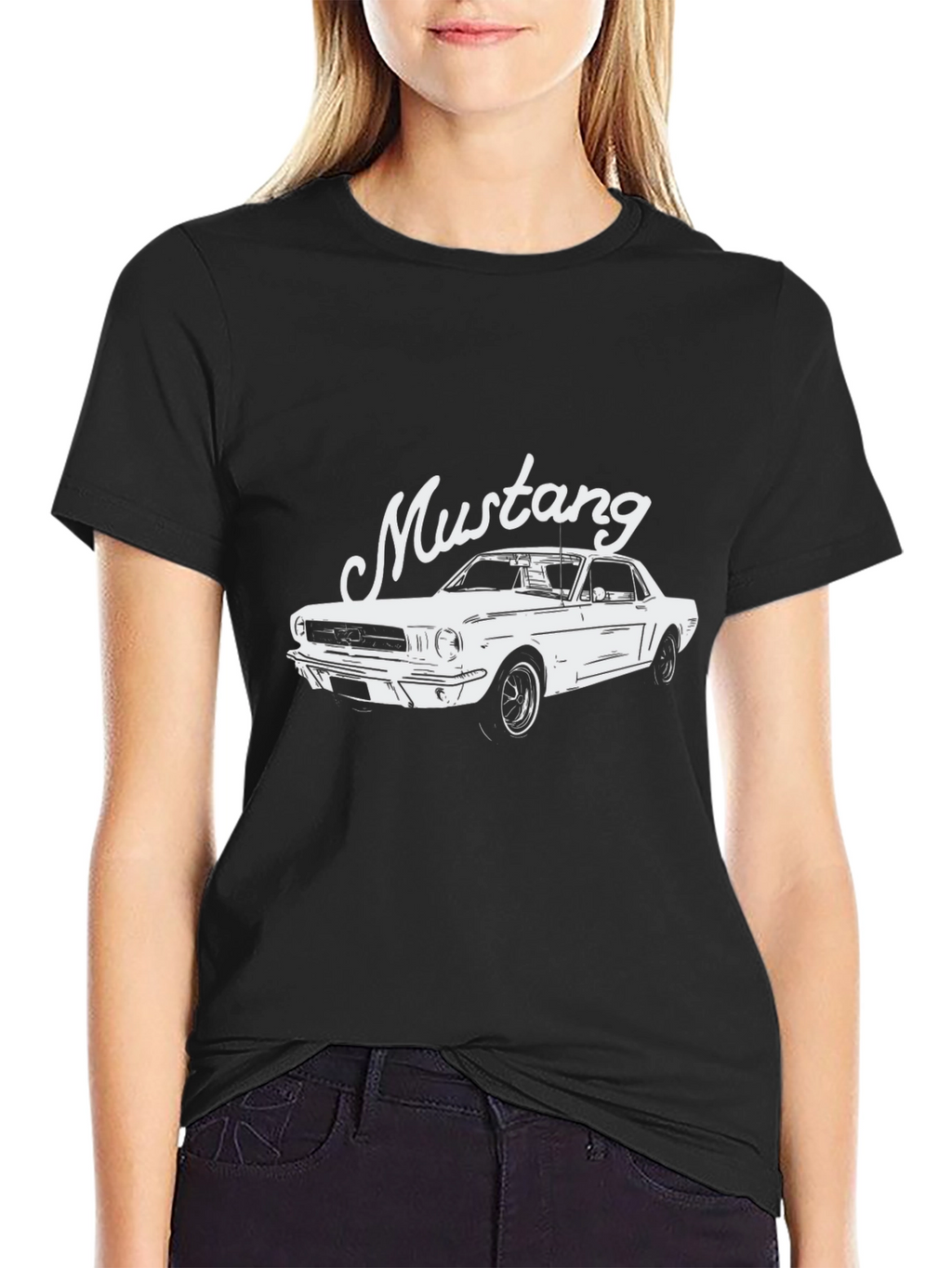Classic Mustang Graphic Tee - Black Cotton
