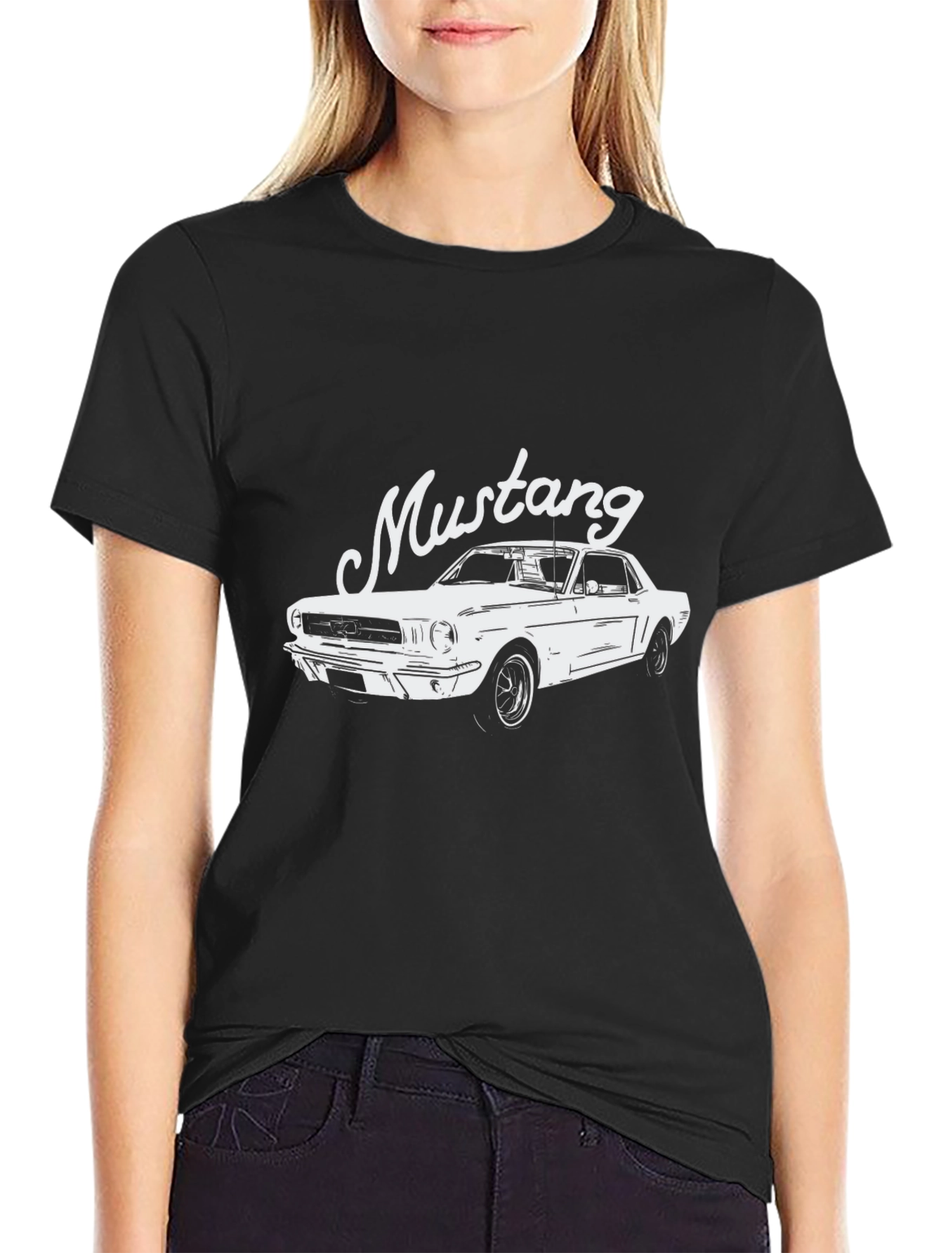 Classic Mustang Graphic Tee - Black Cotton