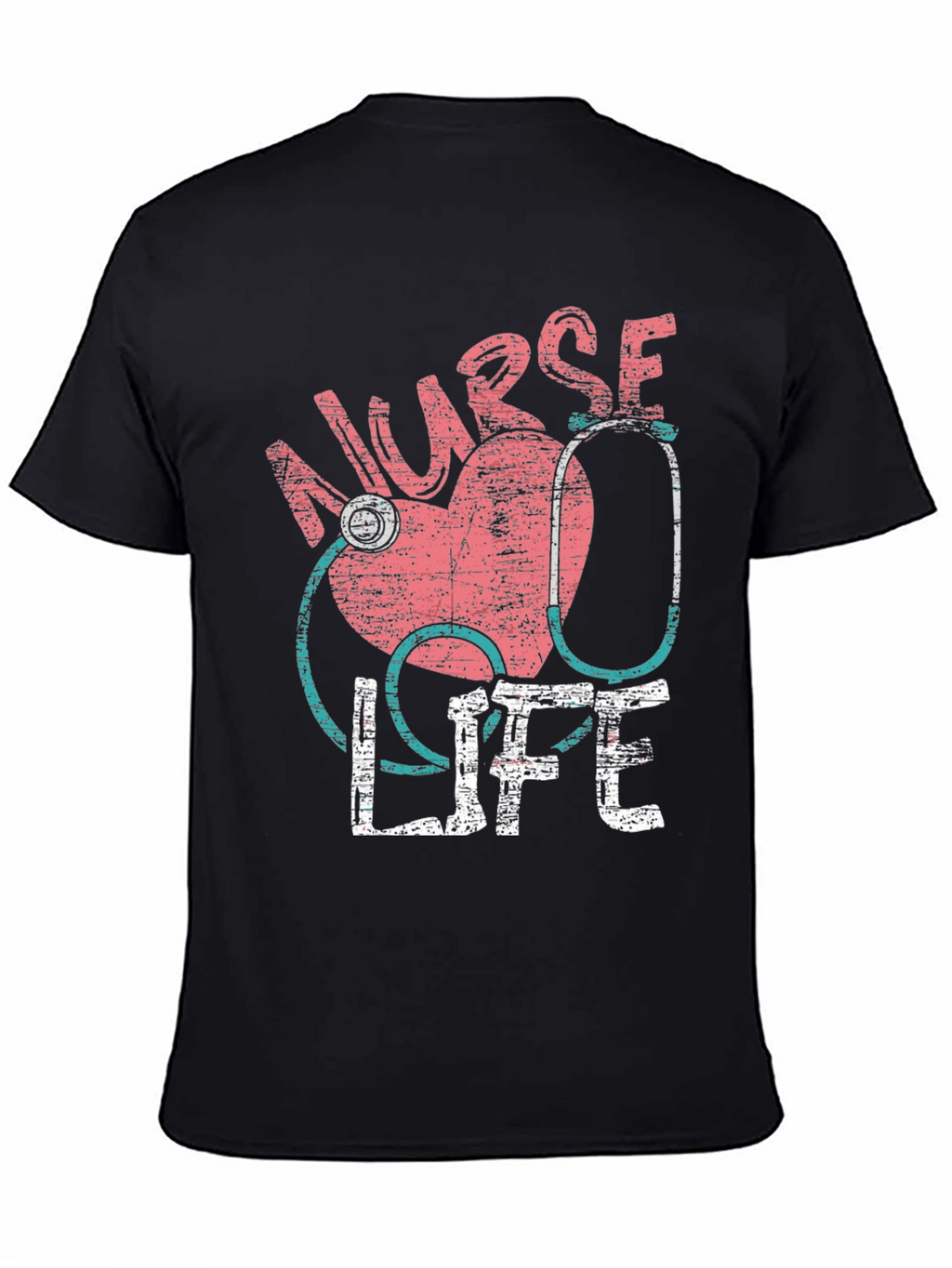 Nurse Life Graphic T-Shirt - Heart Stethoscope Design