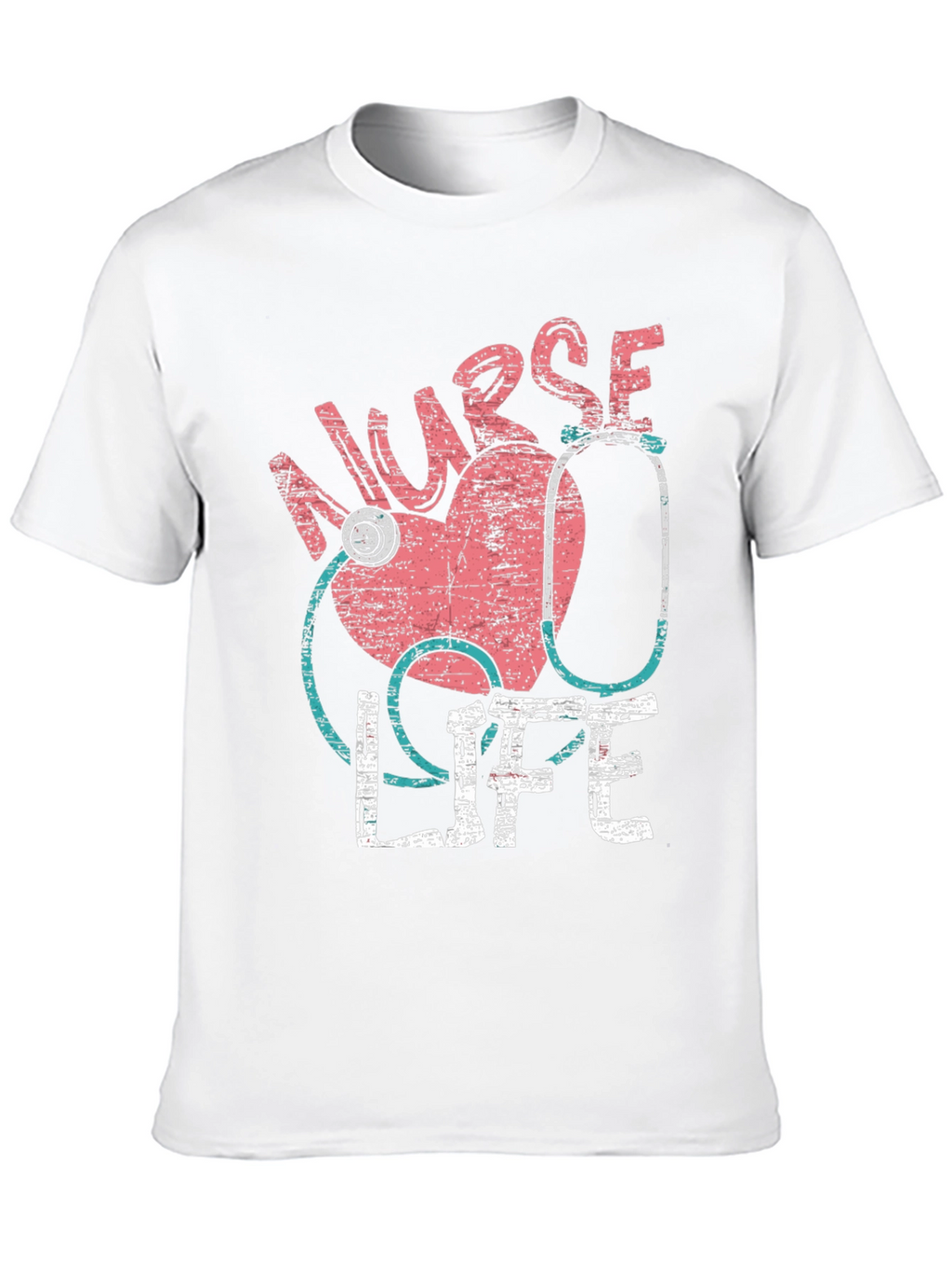 Nurse Life Graphic T-Shirt - Heart Stethoscope Design