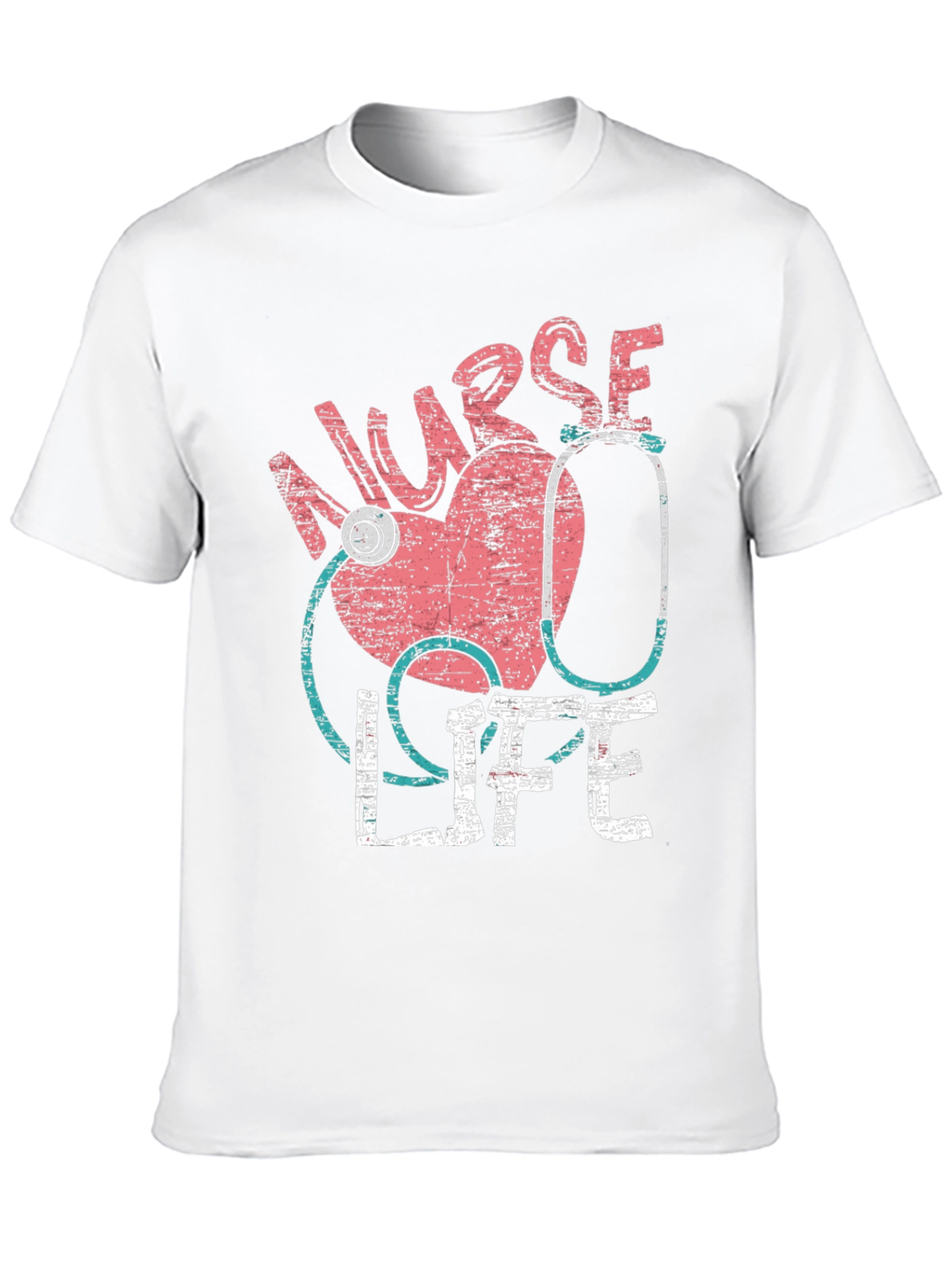 Nurse Life Graphic T-Shirt - Heart Stethoscope Design