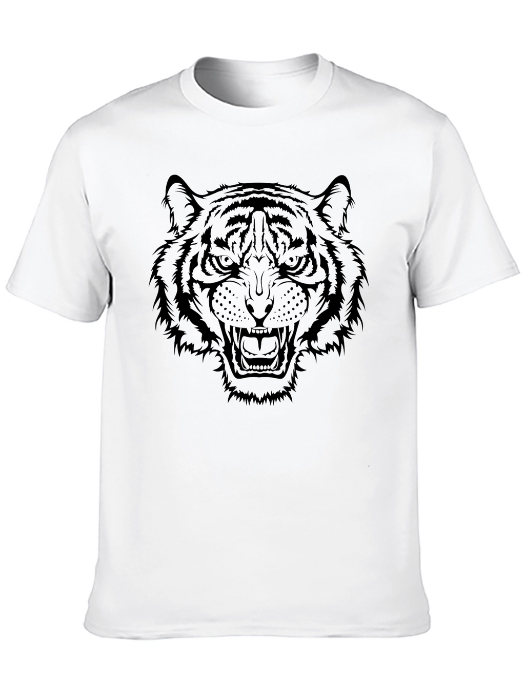 Mens Black Tiger Graphic T-Shirt