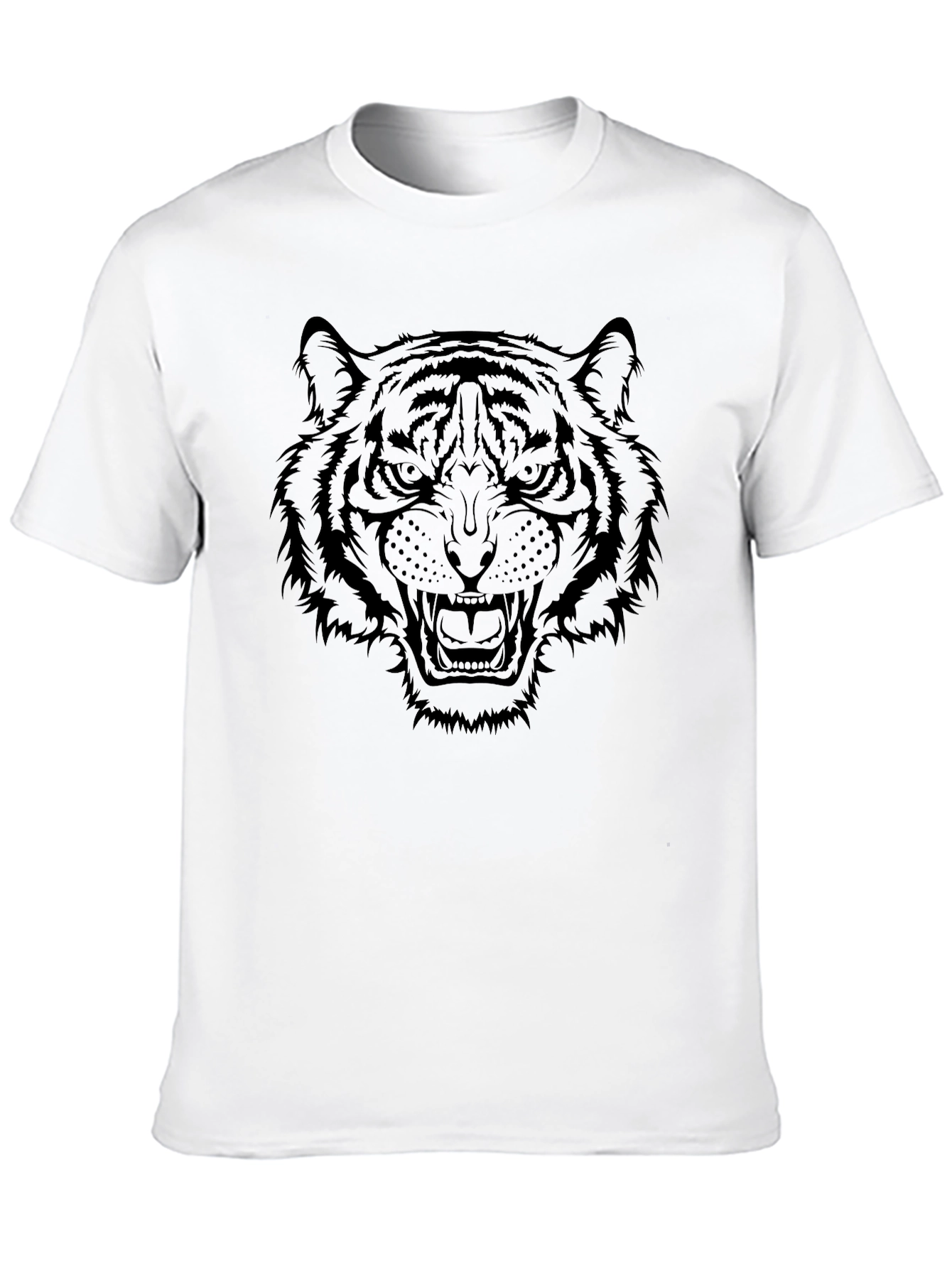 Mens Black Tiger Graphic T-Shirt