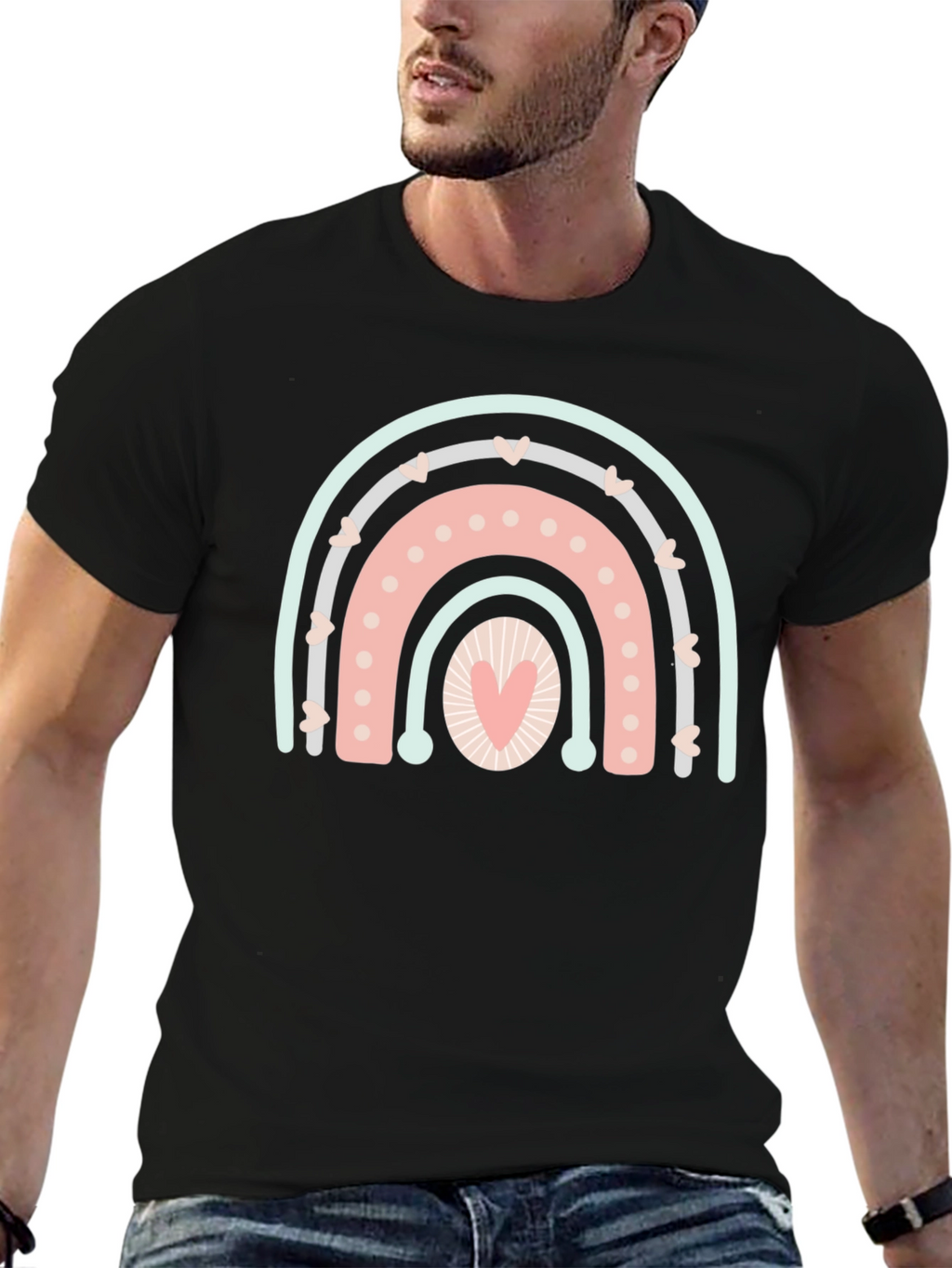 Heart Rainbow Graphic Tee - Unisex