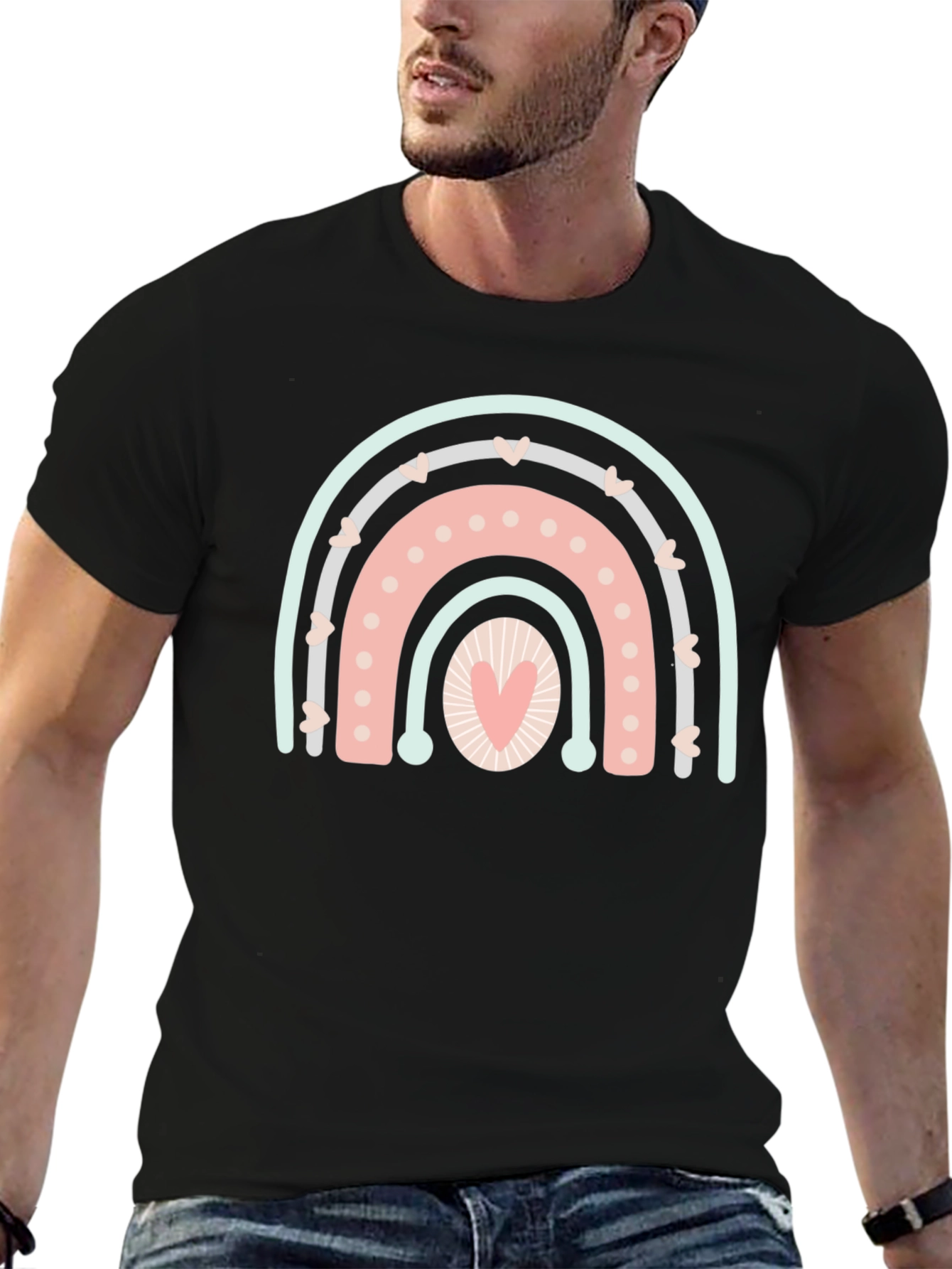 Heart Rainbow Graphic Tee - Unisex