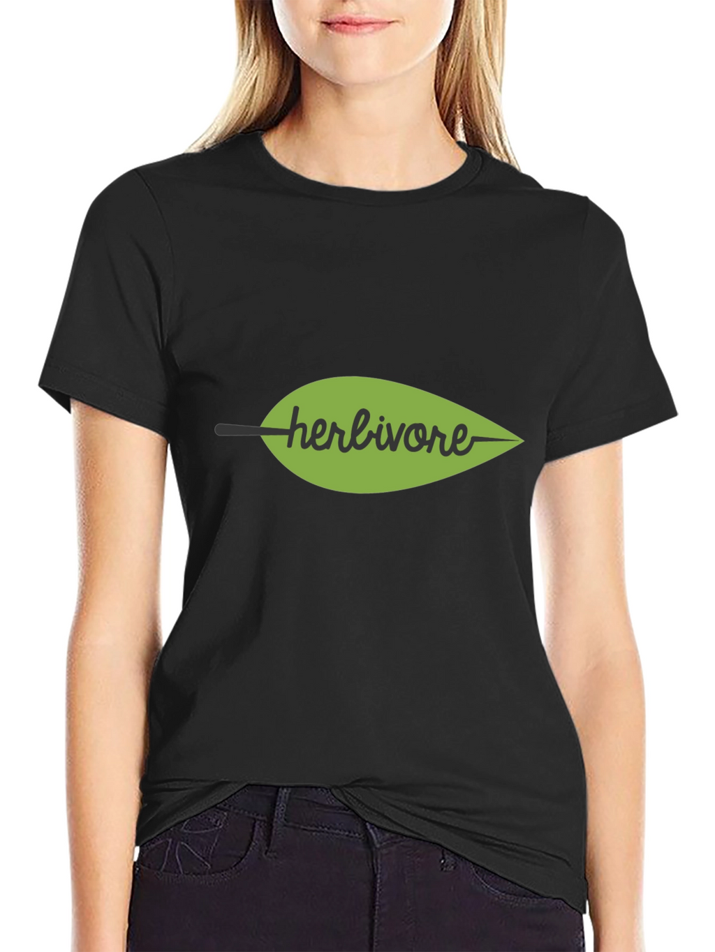 Herbivore Leaf Graphic T-Shirt - Black