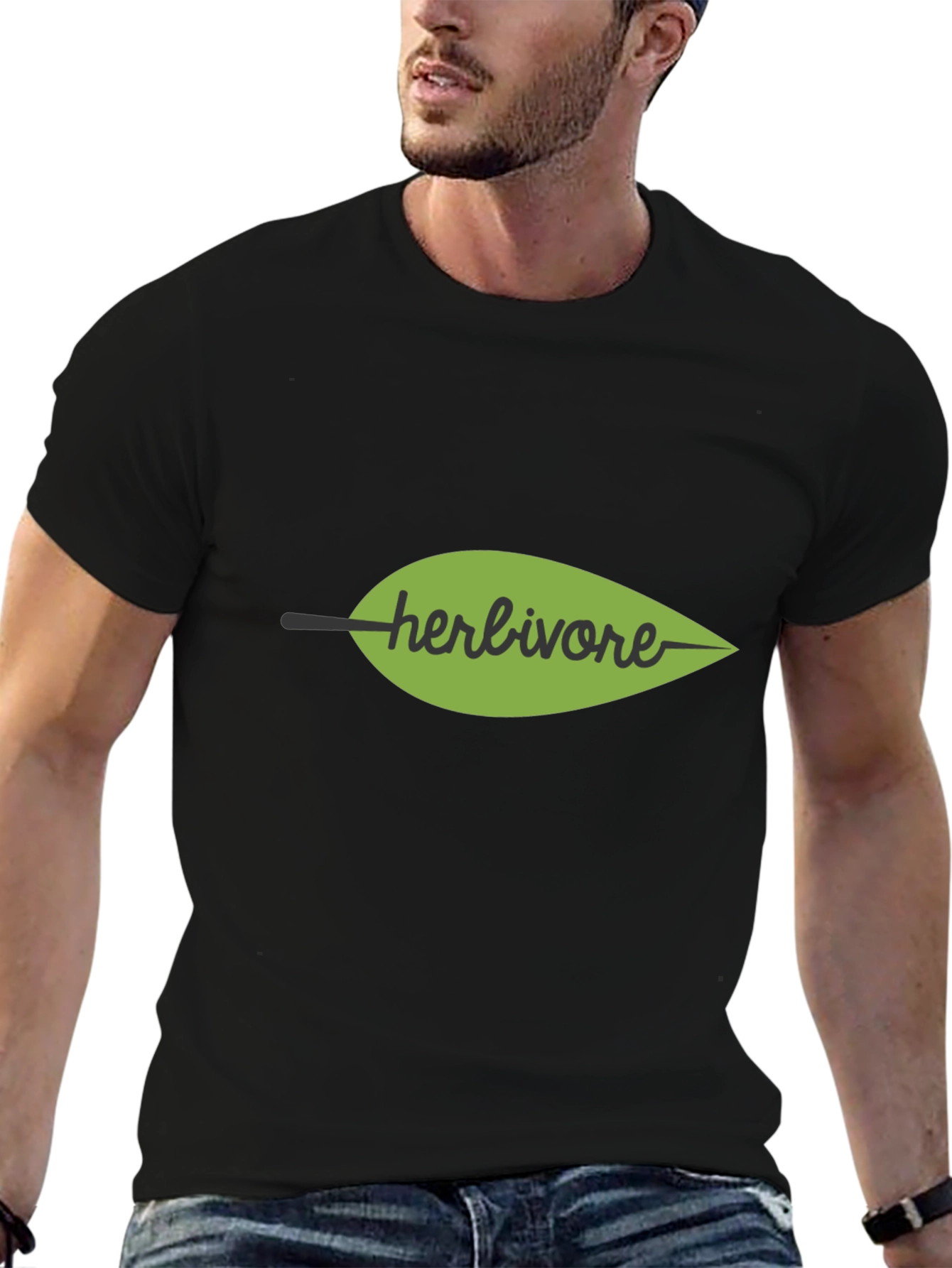 Herbivore Leaf Graphic T-Shirt - Black