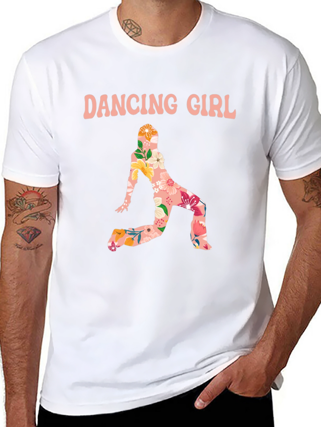 Dancing Girl Floral Print T-Shirt