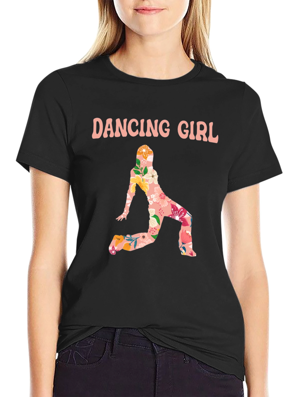 Dancing Girl Floral Print T-Shirt