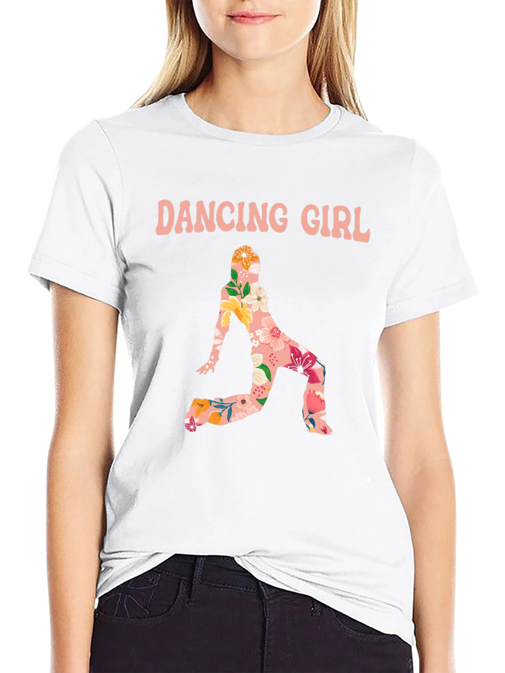Dancing Girl Floral Print T-Shirt
