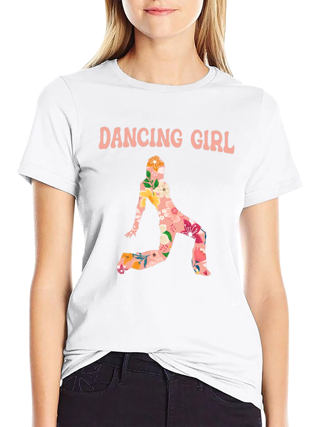 Dancing Girl Floral Print T-Shirt