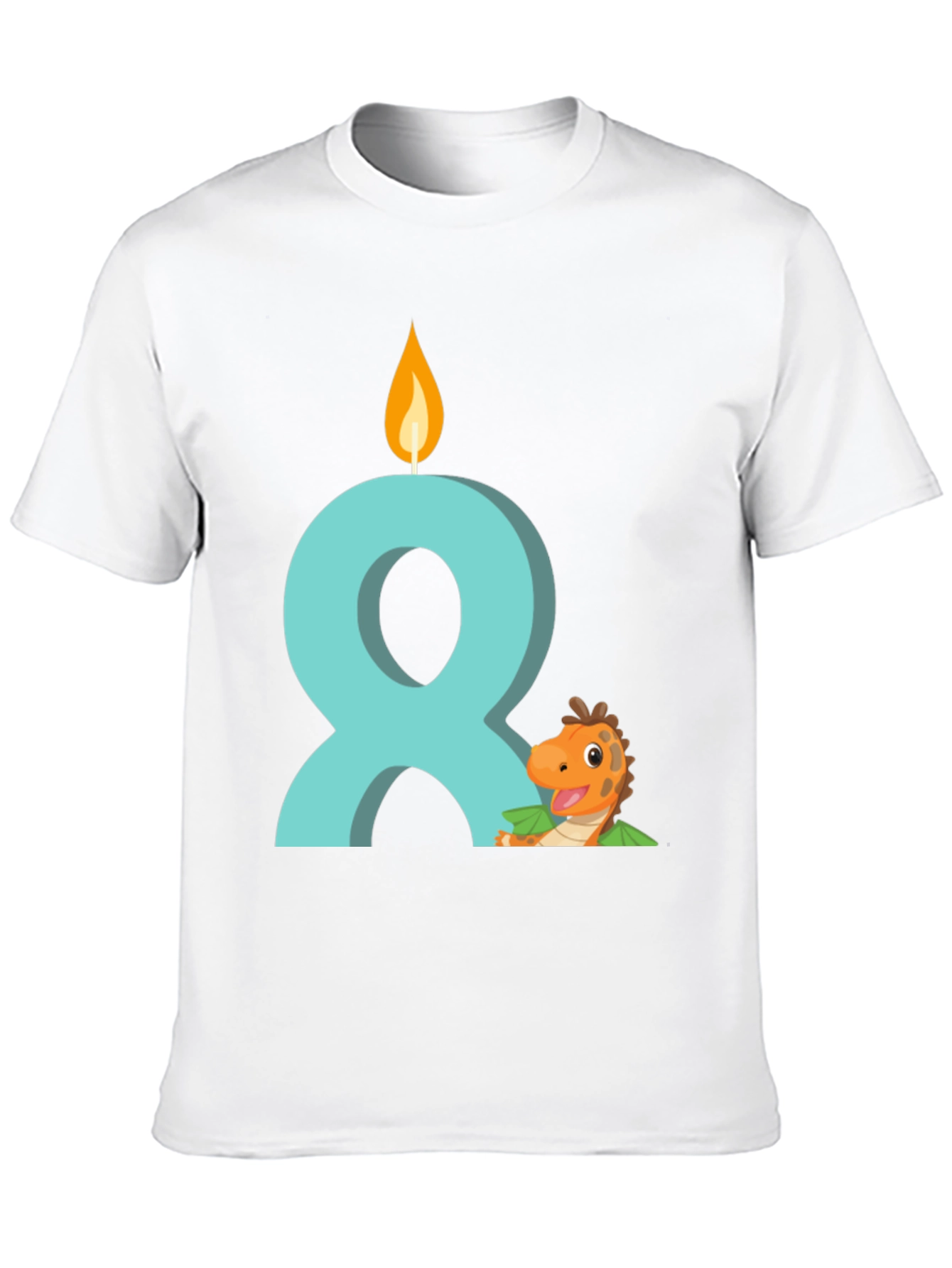 Birthday Dinosaur Number 8 Kids T-Shirt
