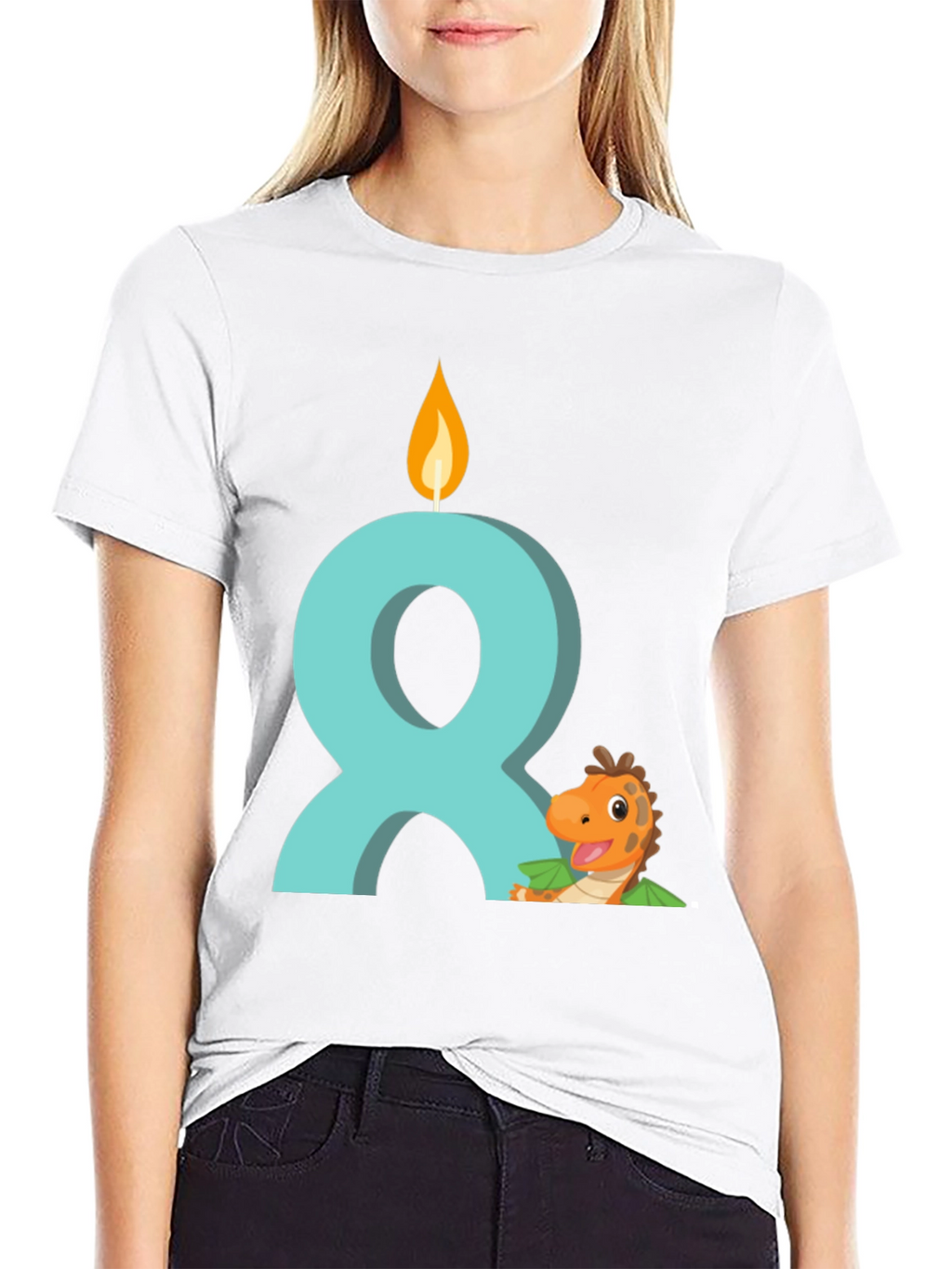 Birthday Dinosaur Number 8 Kids T-Shirt