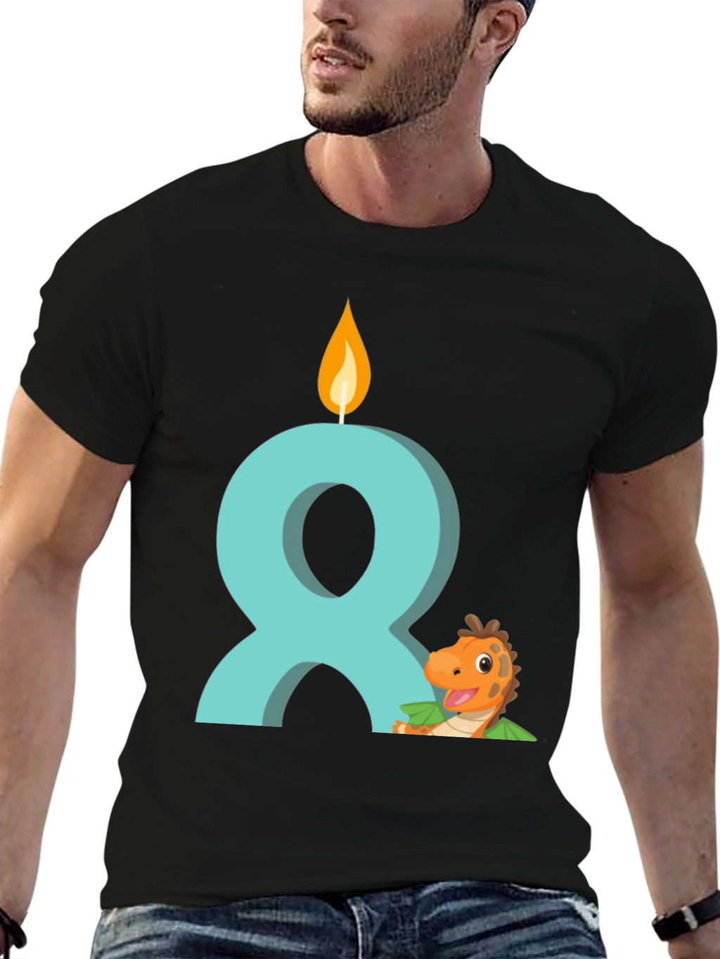 Birthday Dinosaur Number 8 Kids T-Shirt