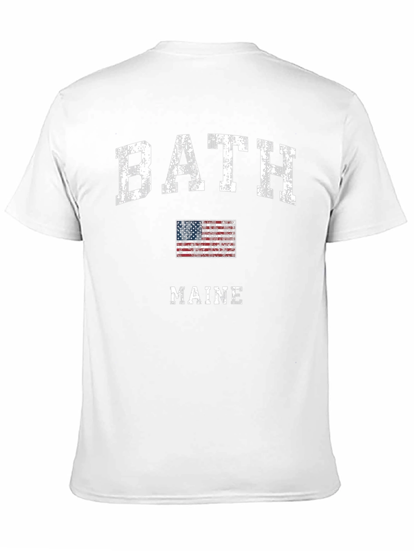 Bath Maine USA Flag Graphic T-Shirt