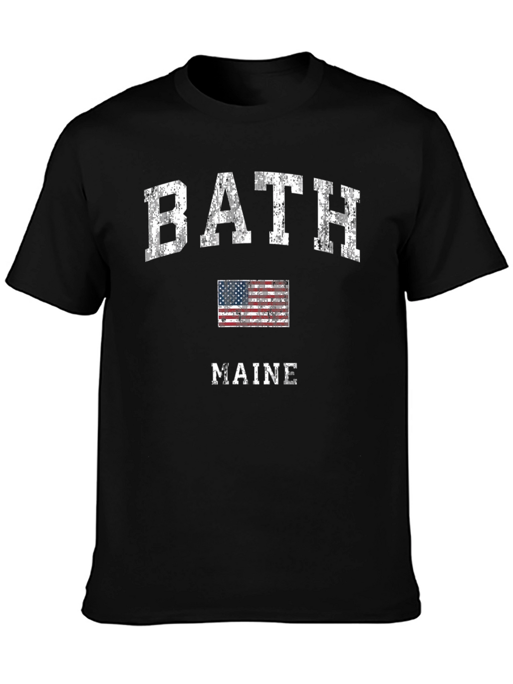 Bath Maine USA Flag Graphic T-Shirt