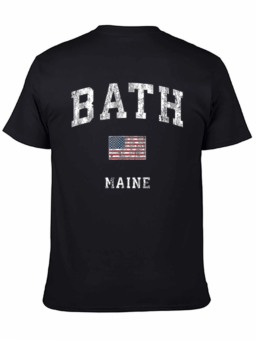 Bath Maine USA Flag Graphic T-Shirt