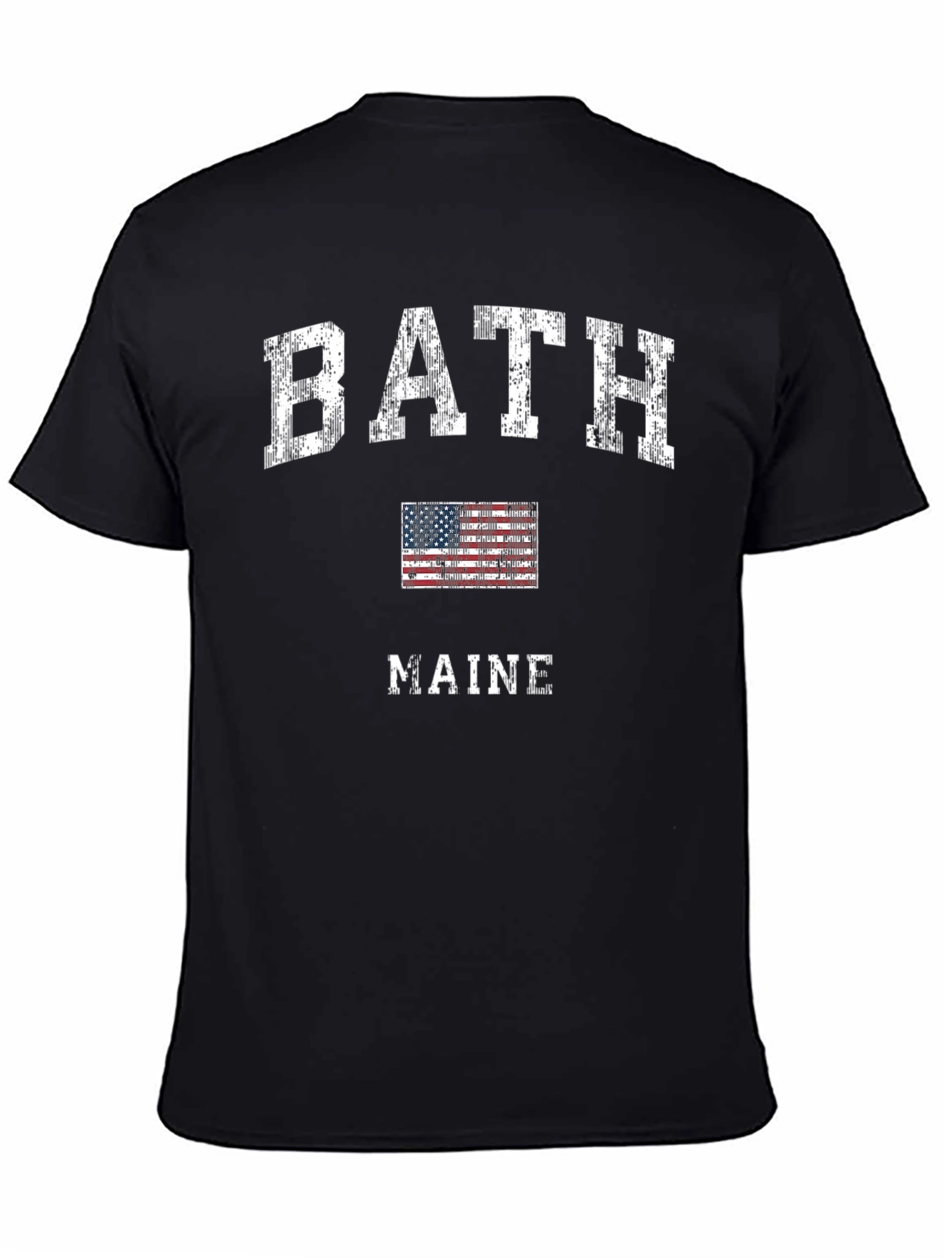 Bath Maine USA Flag Graphic T-Shirt