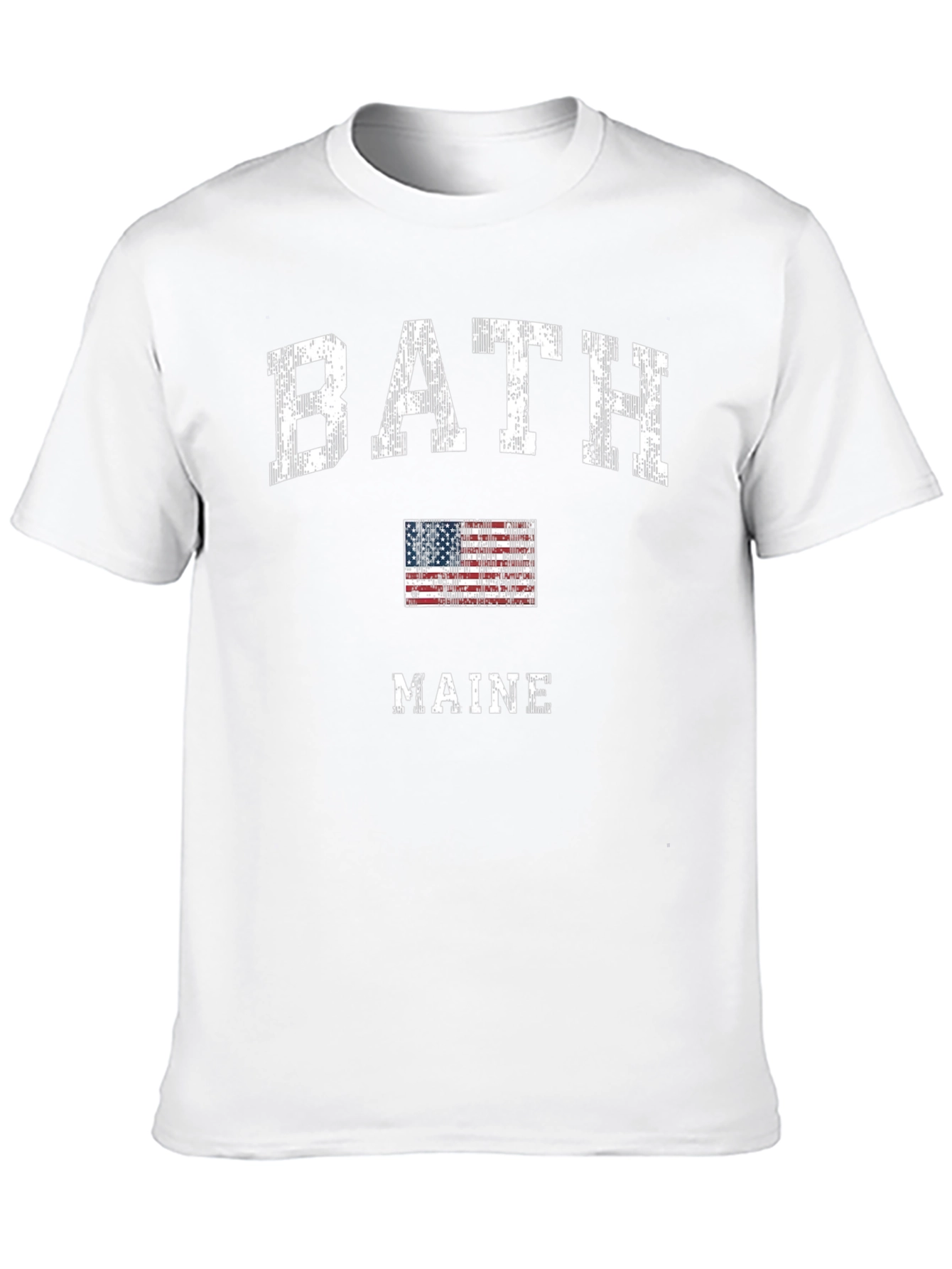 Bath Maine USA Flag Graphic T-Shirt