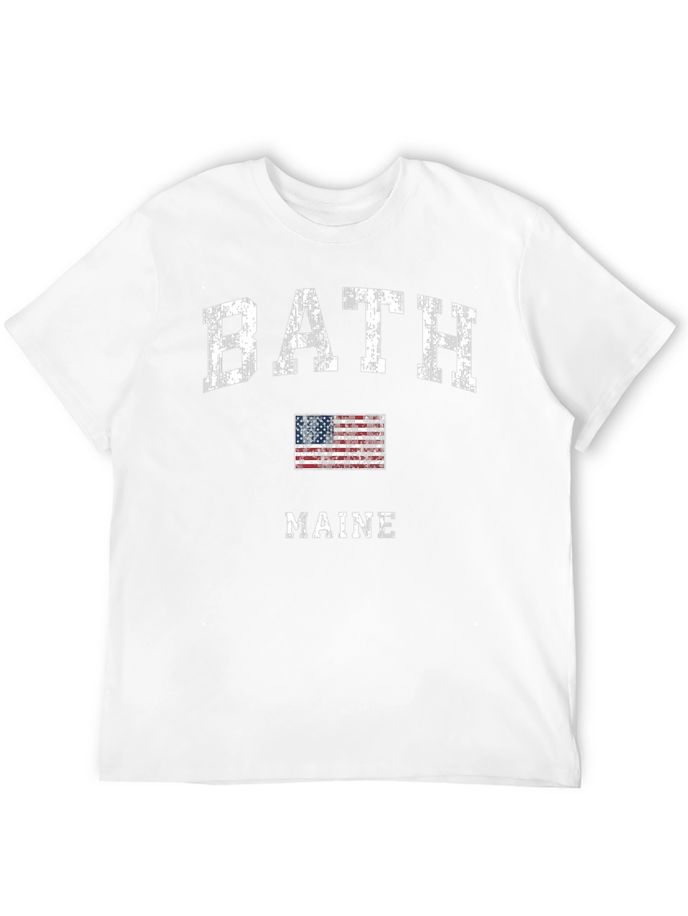 Bath Maine USA Flag Graphic T-Shirt
