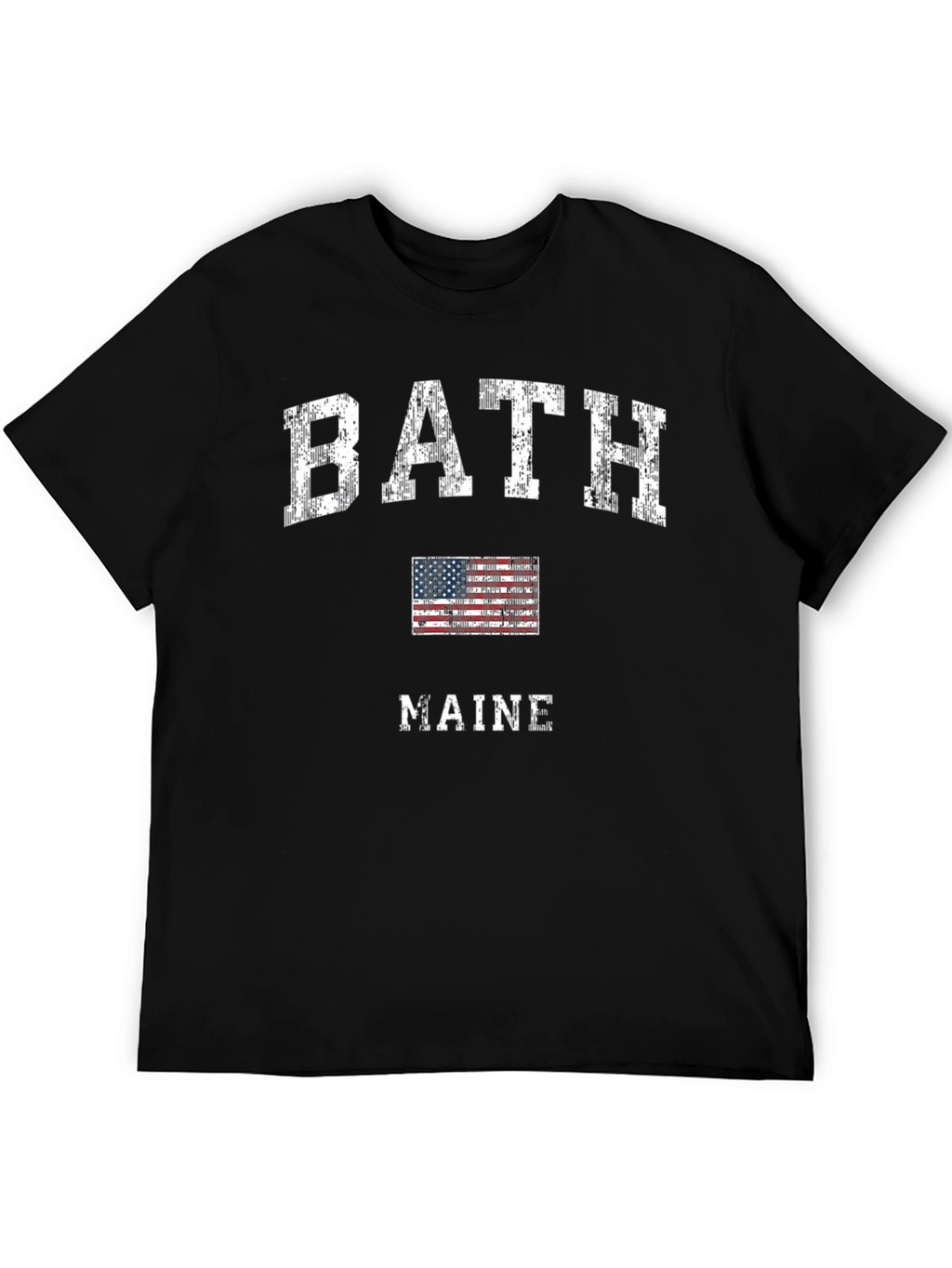 Bath Maine USA Flag Graphic T-Shirt