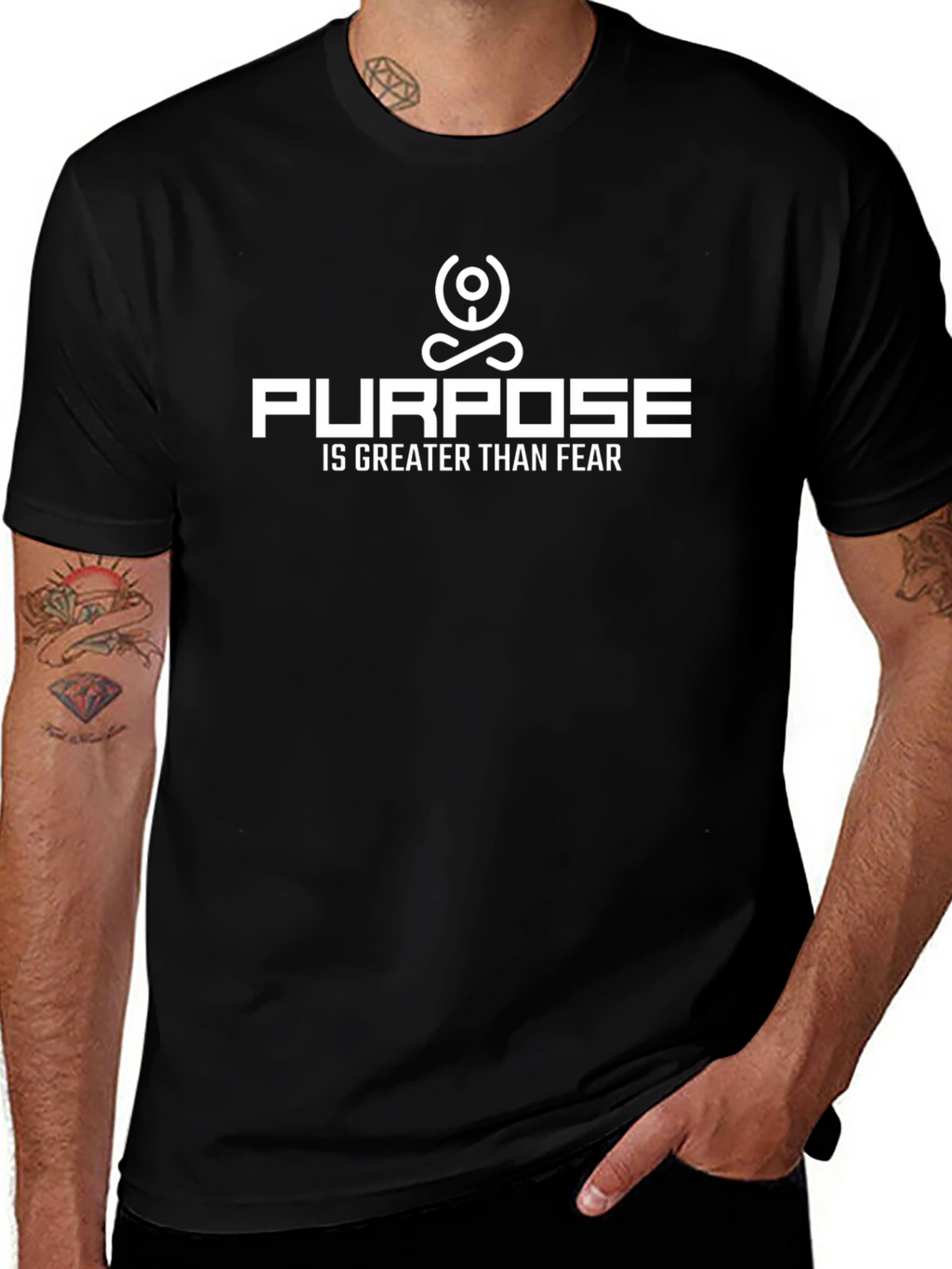 Purpose Over Fear Graphic Tee - Motivational T-Shirt