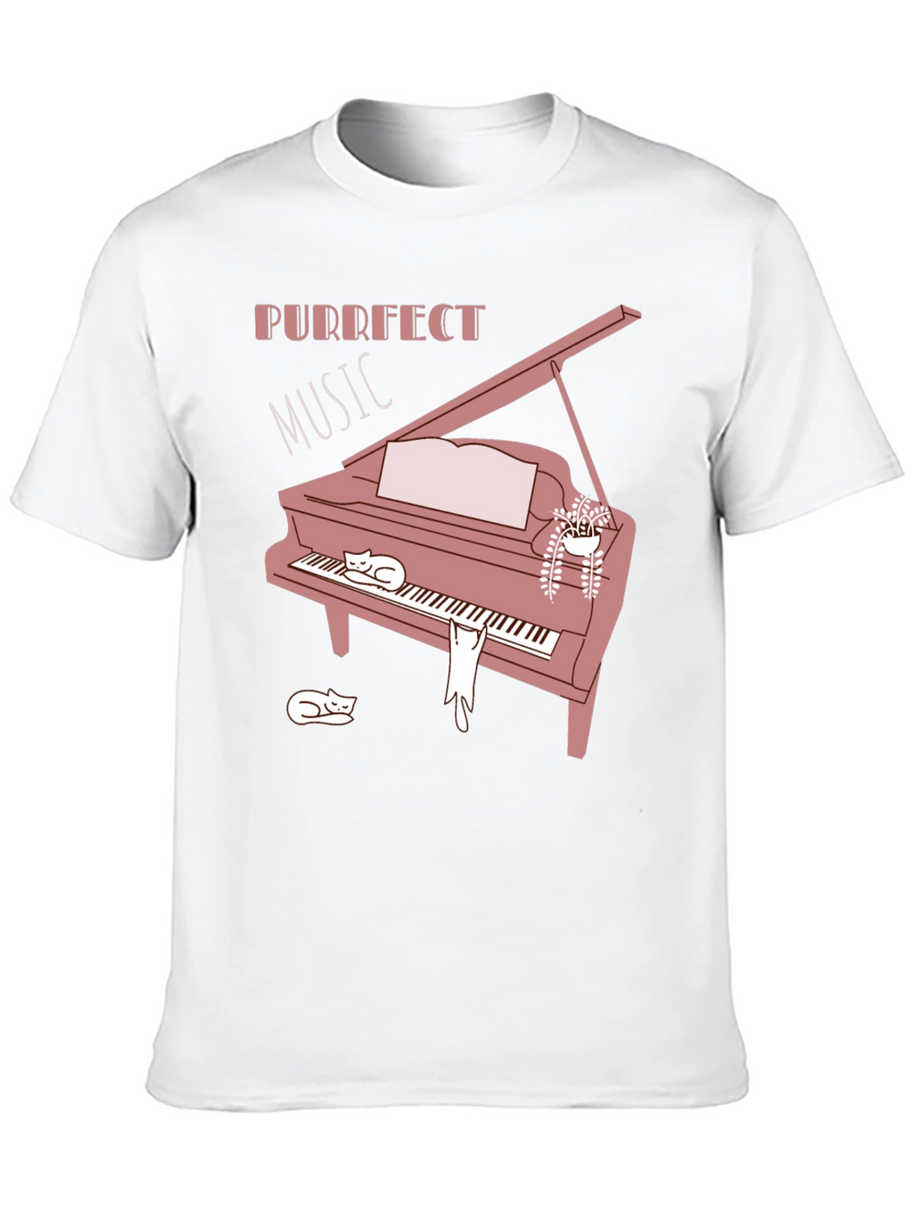 Purrfect Music Cat Piano T-Shirt - Soft Cotton Blend