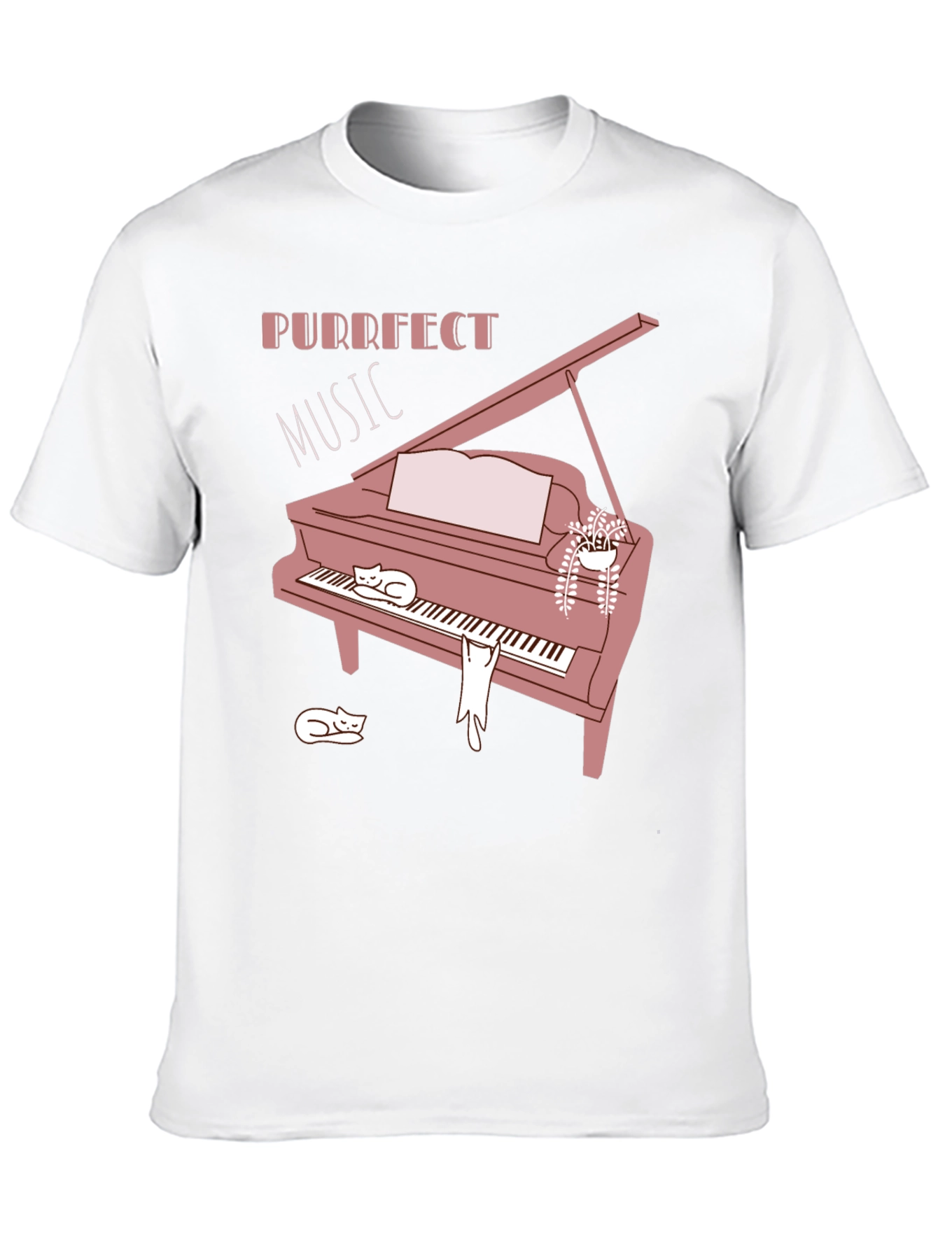 Purrfect Music Cat Piano T-Shirt - Soft Cotton Blend
