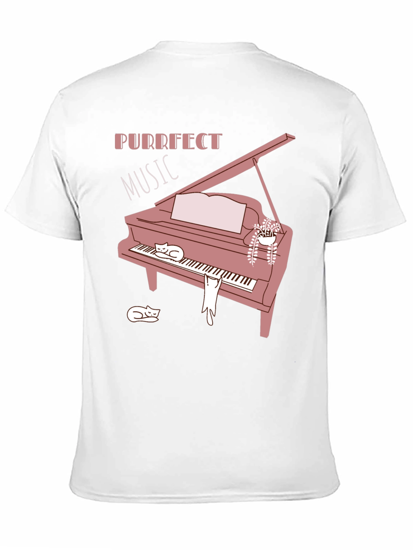 Purrfect Music Cat Piano T-Shirt - Soft Cotton Blend