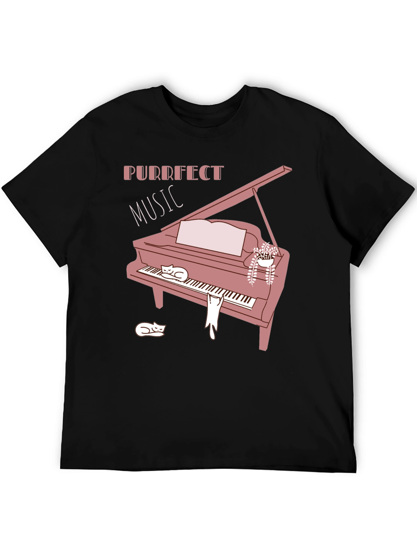 Purrfect Music Cat Piano T-Shirt - Soft Cotton Blend