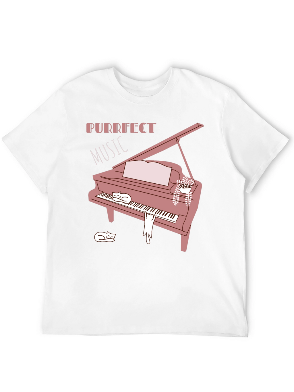 Purrfect Music Cat Piano T-Shirt - Soft Cotton Blend