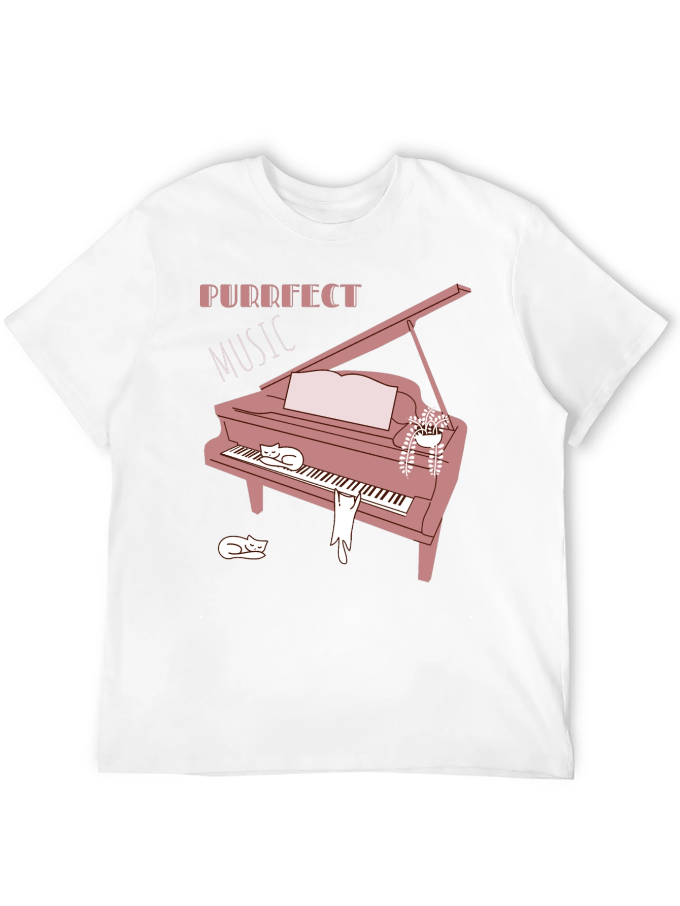 Purrfect Music Cat Piano T-Shirt - Soft Cotton Blend