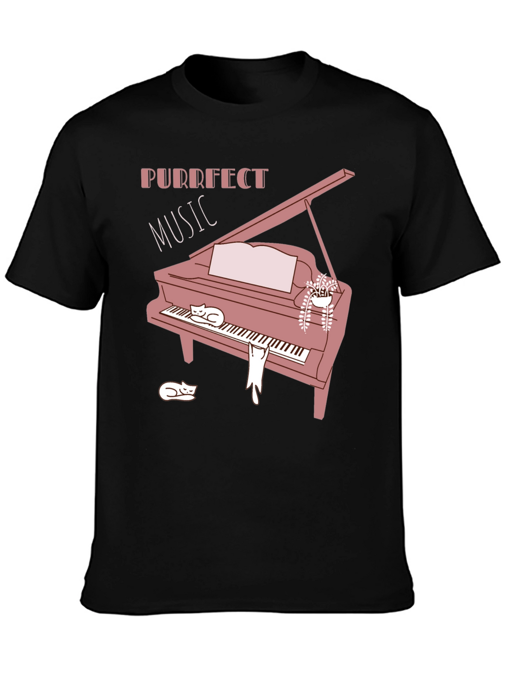 Purrfect Music Cat Piano T-Shirt - Soft Cotton Blend