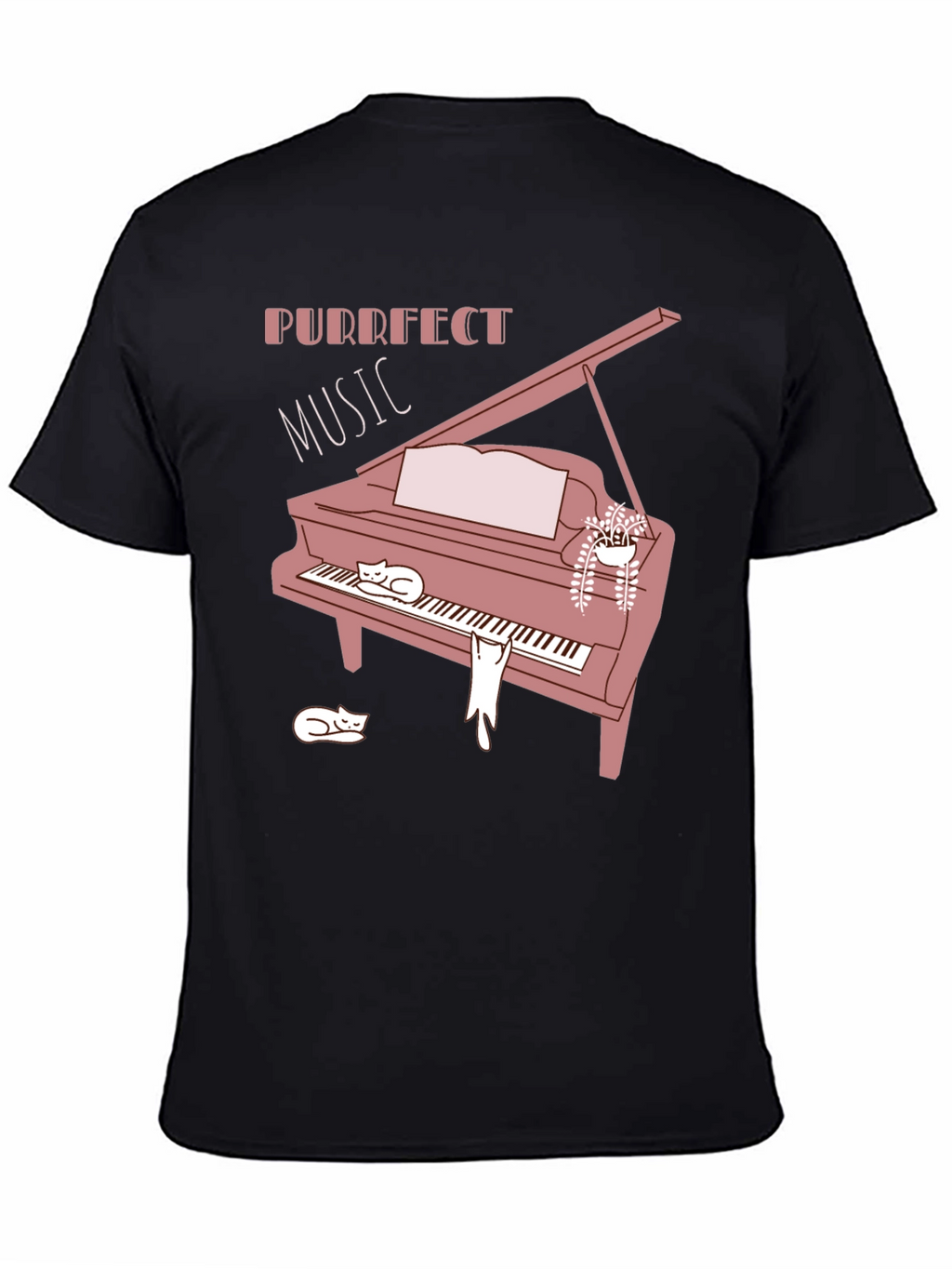 Purrfect Music Cat Piano T-Shirt - Soft Cotton Blend