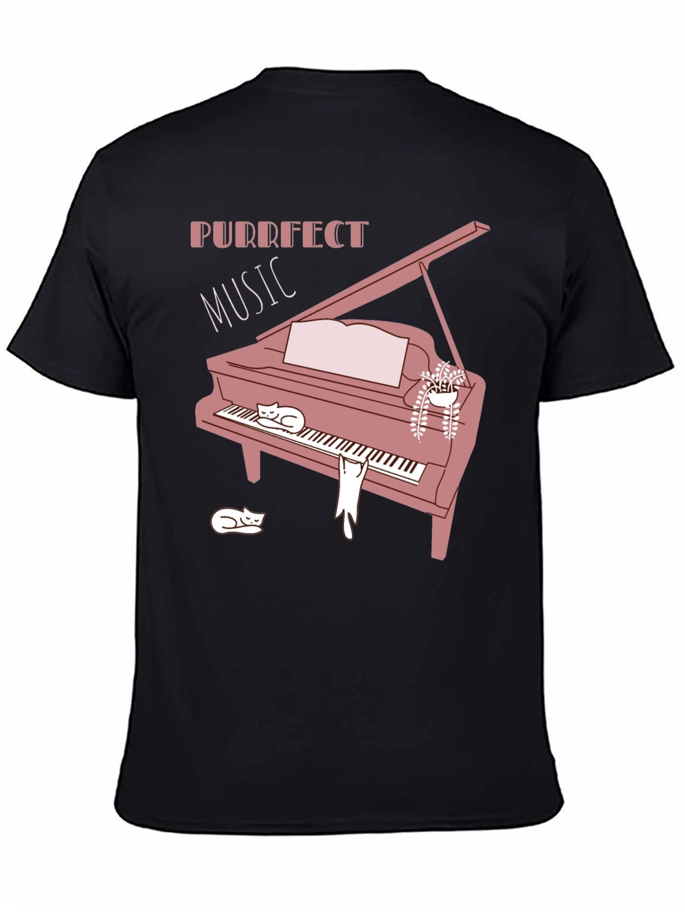 Purrfect Music Cat Piano T-Shirt - Soft Cotton Blend