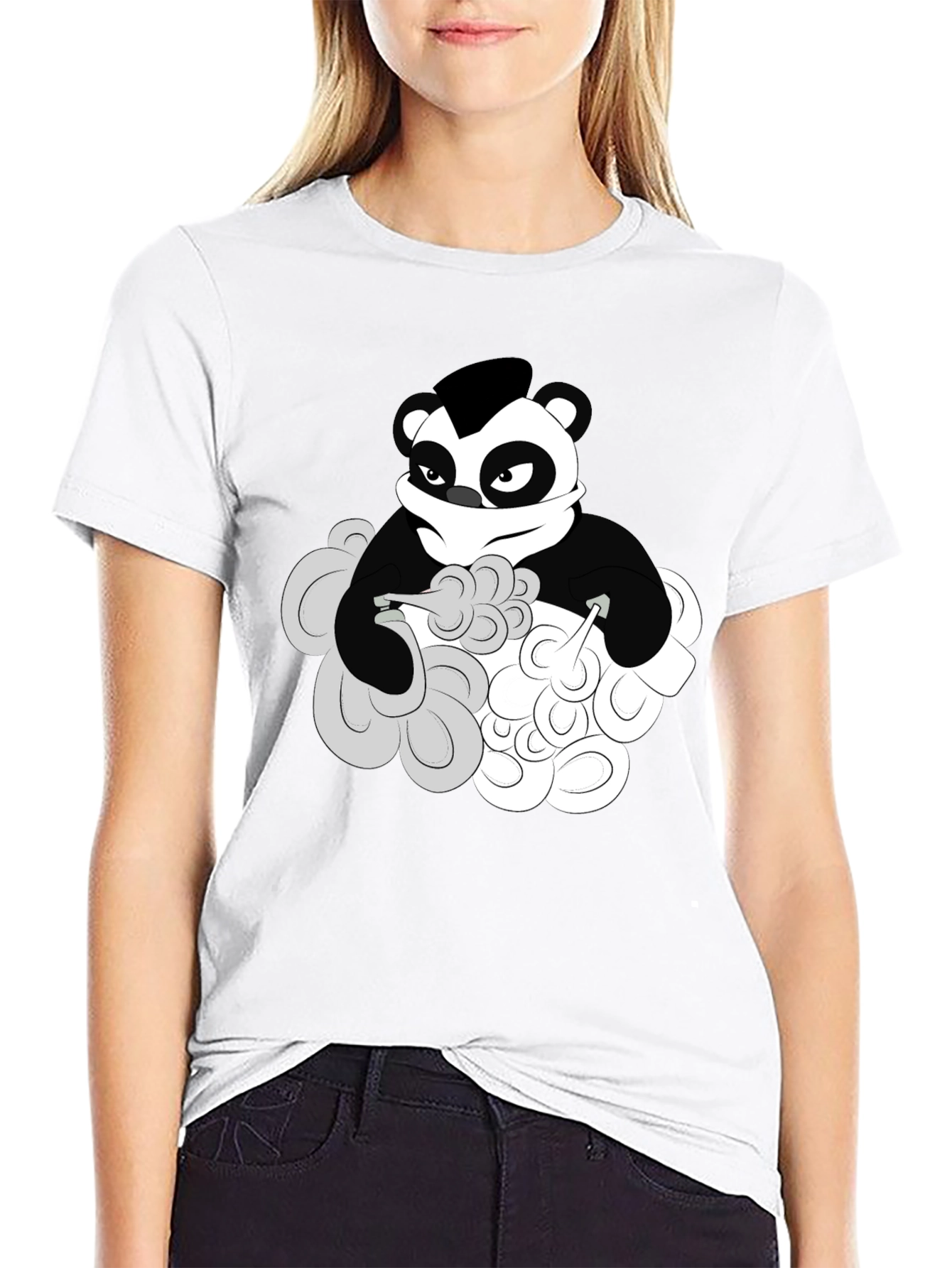 Cool Panda Graphic T-Shirt - Black Cotton Tee
