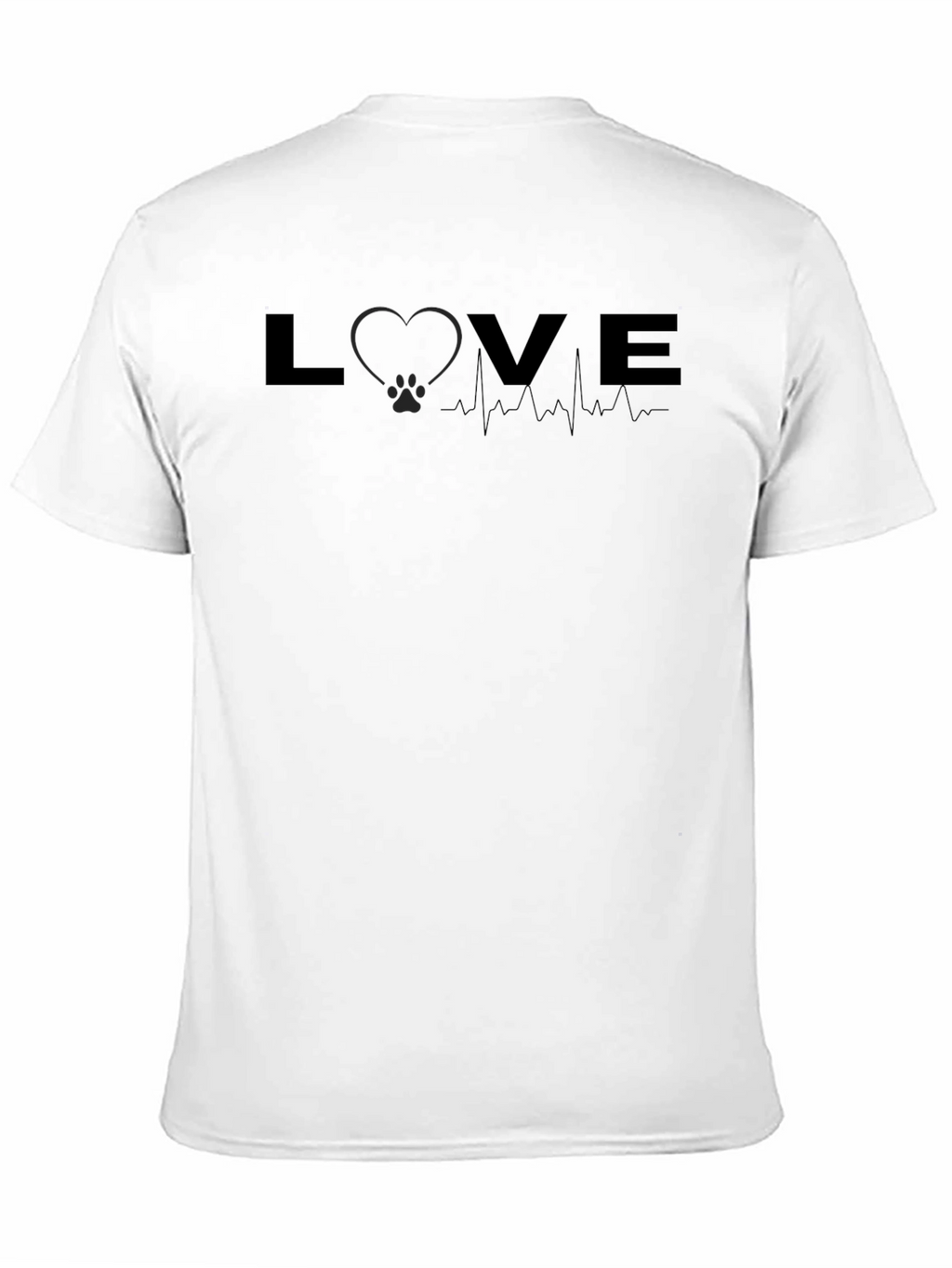 Love Heartbeat Pet Paw Print Graphic T-Shirt