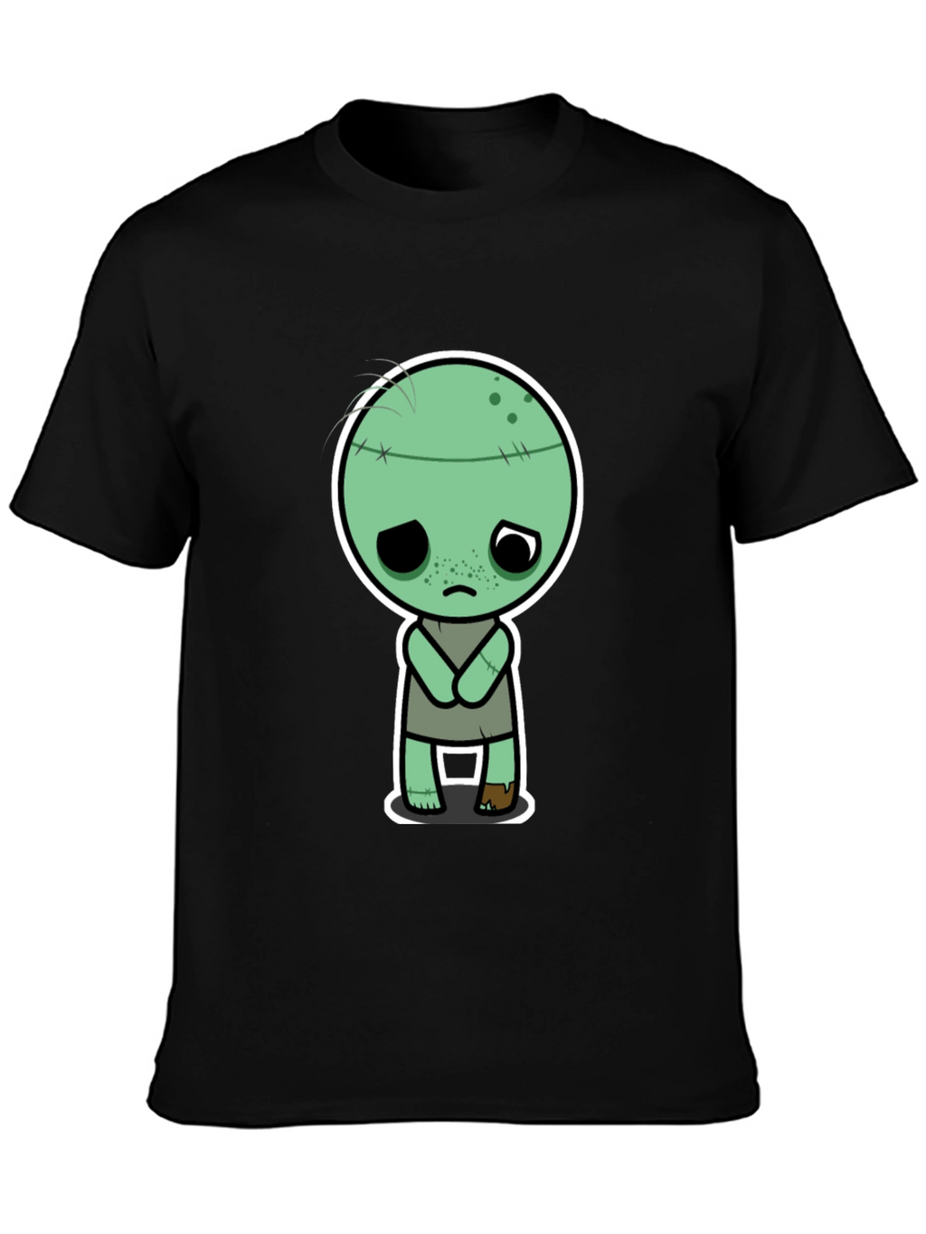 Zombie Graphic Print Black T-Shirt