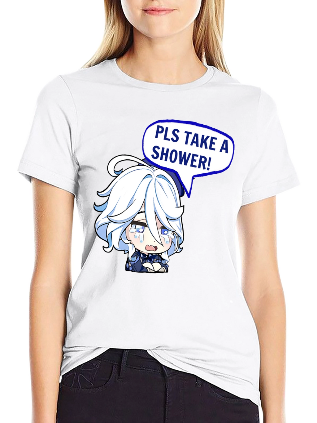 Funny Pls Take a Shower Anime T-Shirt